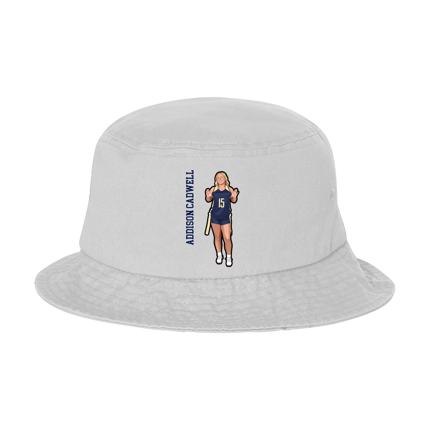 Bucket Cap — Name Vertical in White