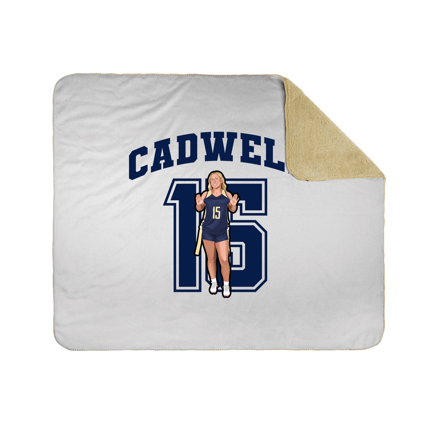 Throw Blanket — Number in White