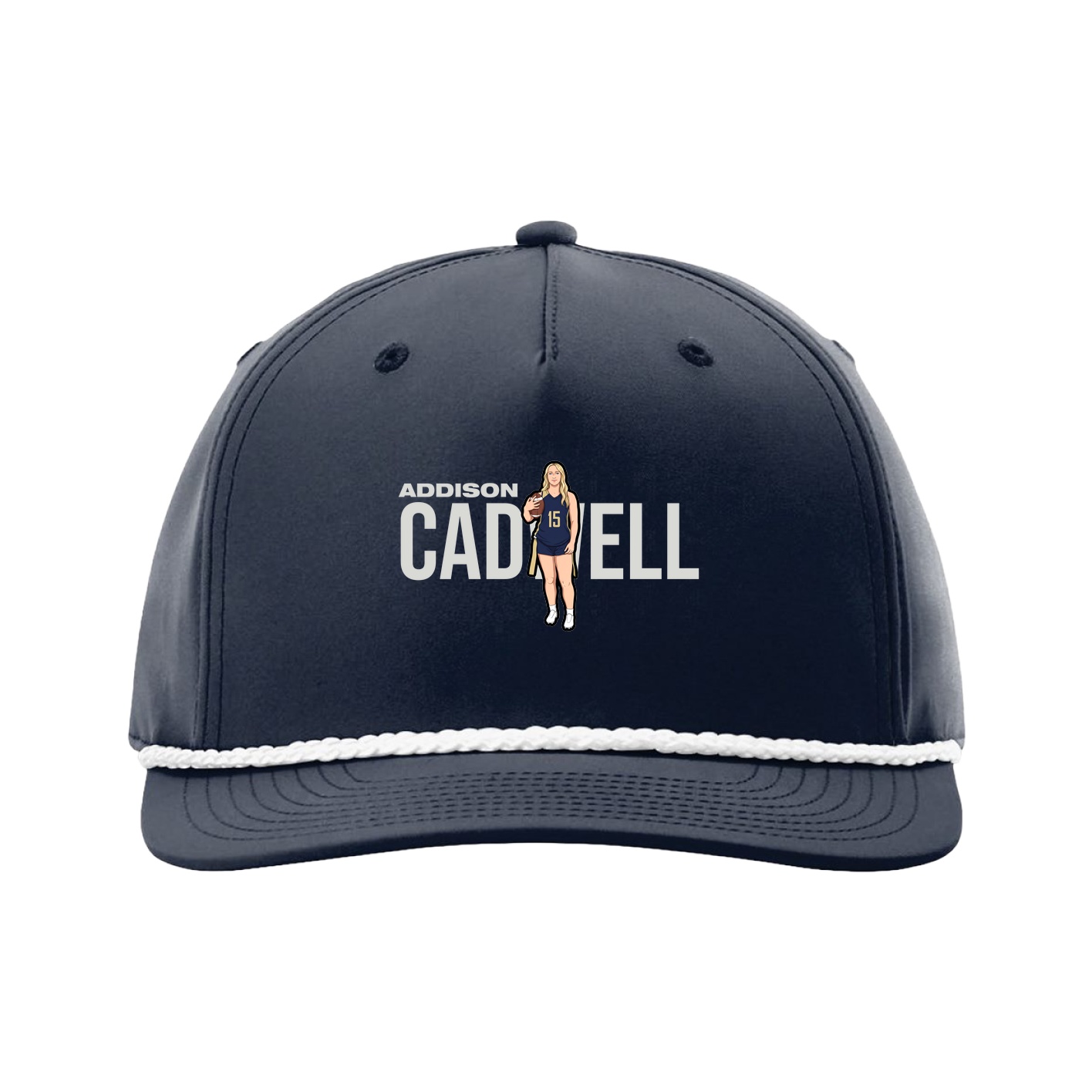 Five-Panel Classic Rope Cap — Player Name in Navy