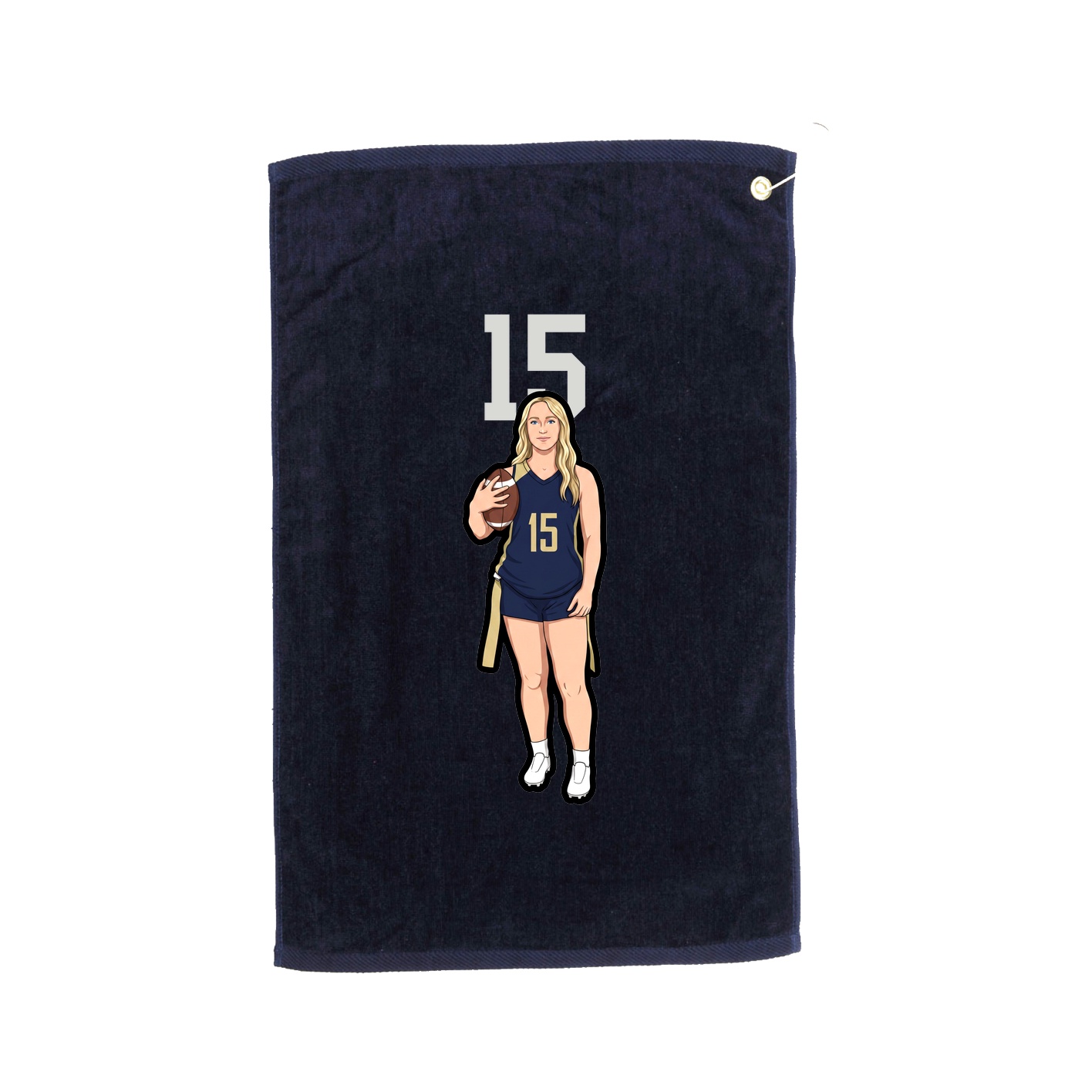 Golf Towel — Number Top in Navy