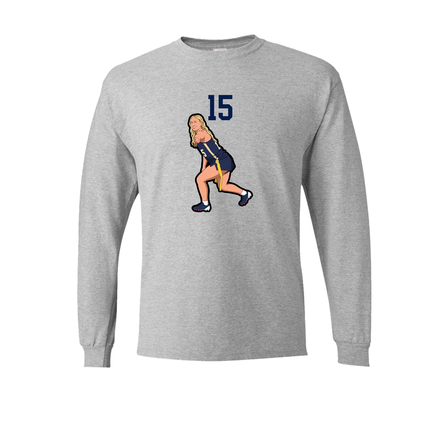 Long Sleeve Tee — Number Top in Grey