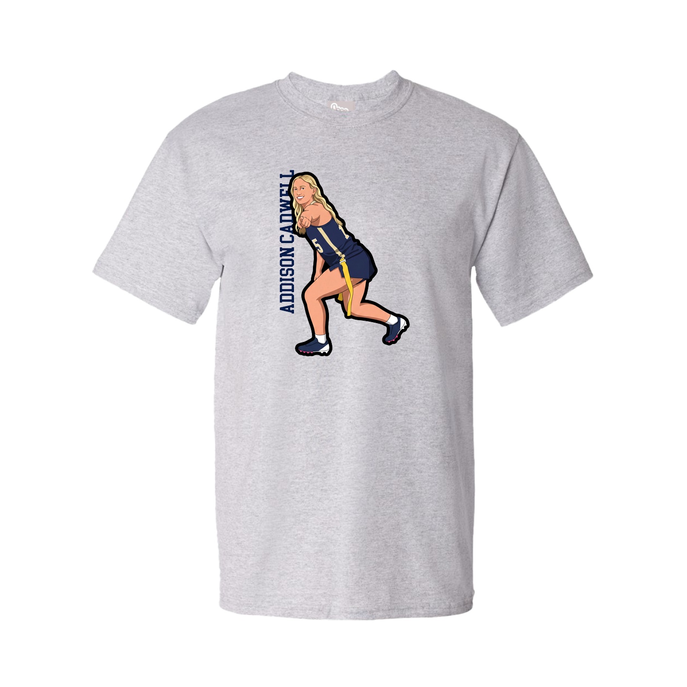 Tee — Name Vertical in Grey