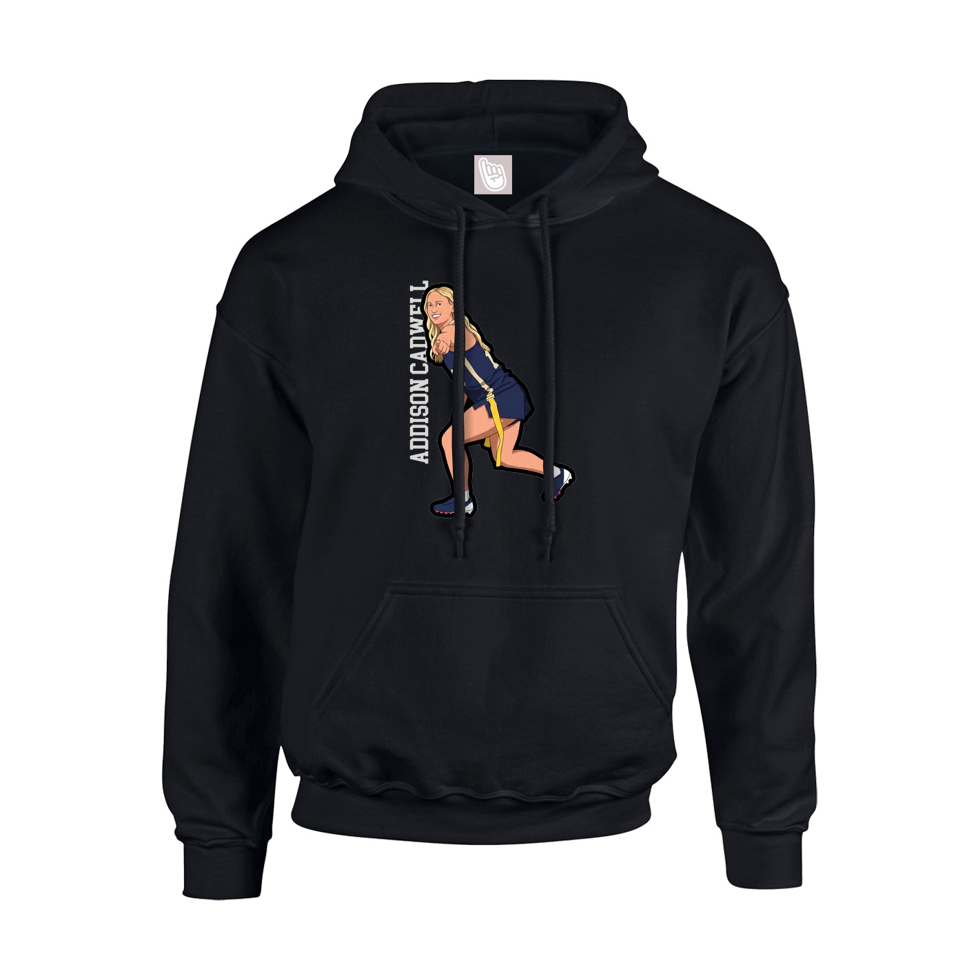 Hoodie — Name Vertical in Black