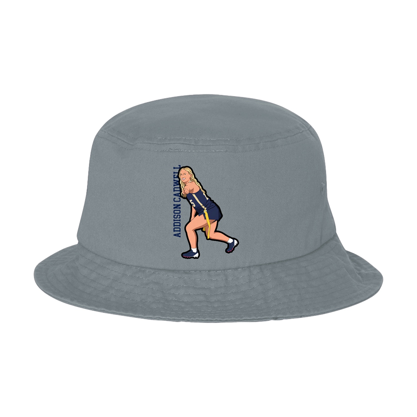 Bucket Cap — Name Vertical in Grey