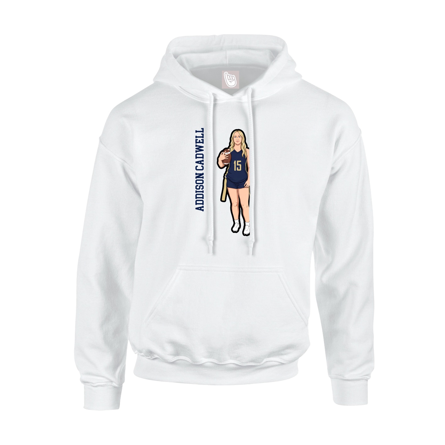 Hoodie — Name Vertical in White