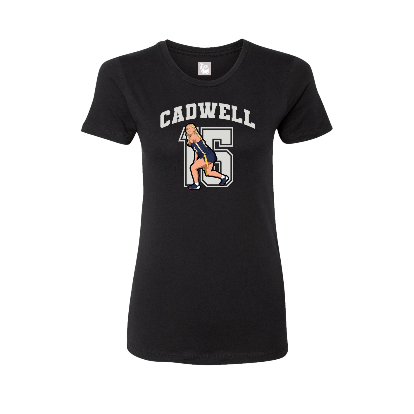 Fitted Women's Tee — Number in Black