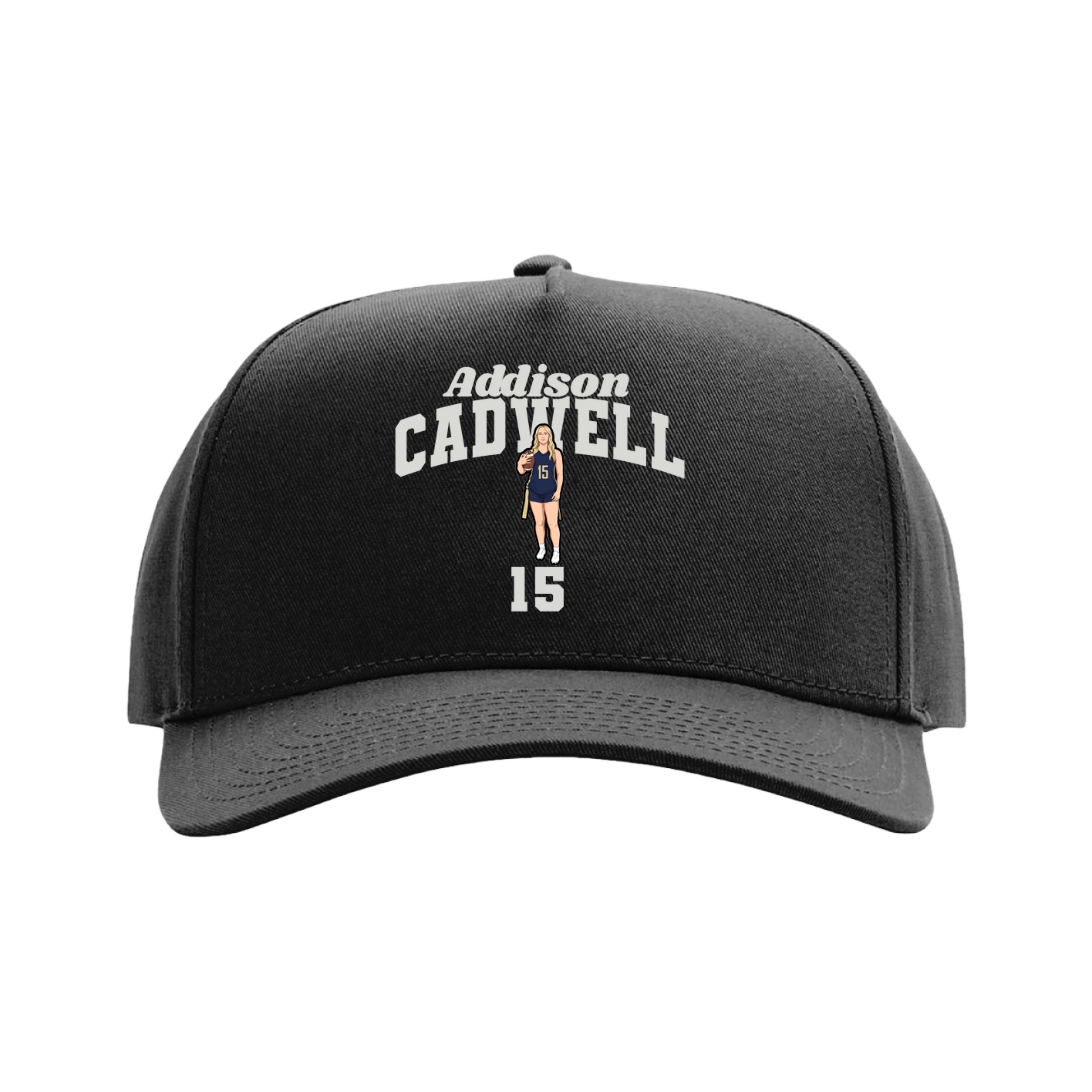 Full Fabric Five-Panel Champ Cap — Signature Arch in Black