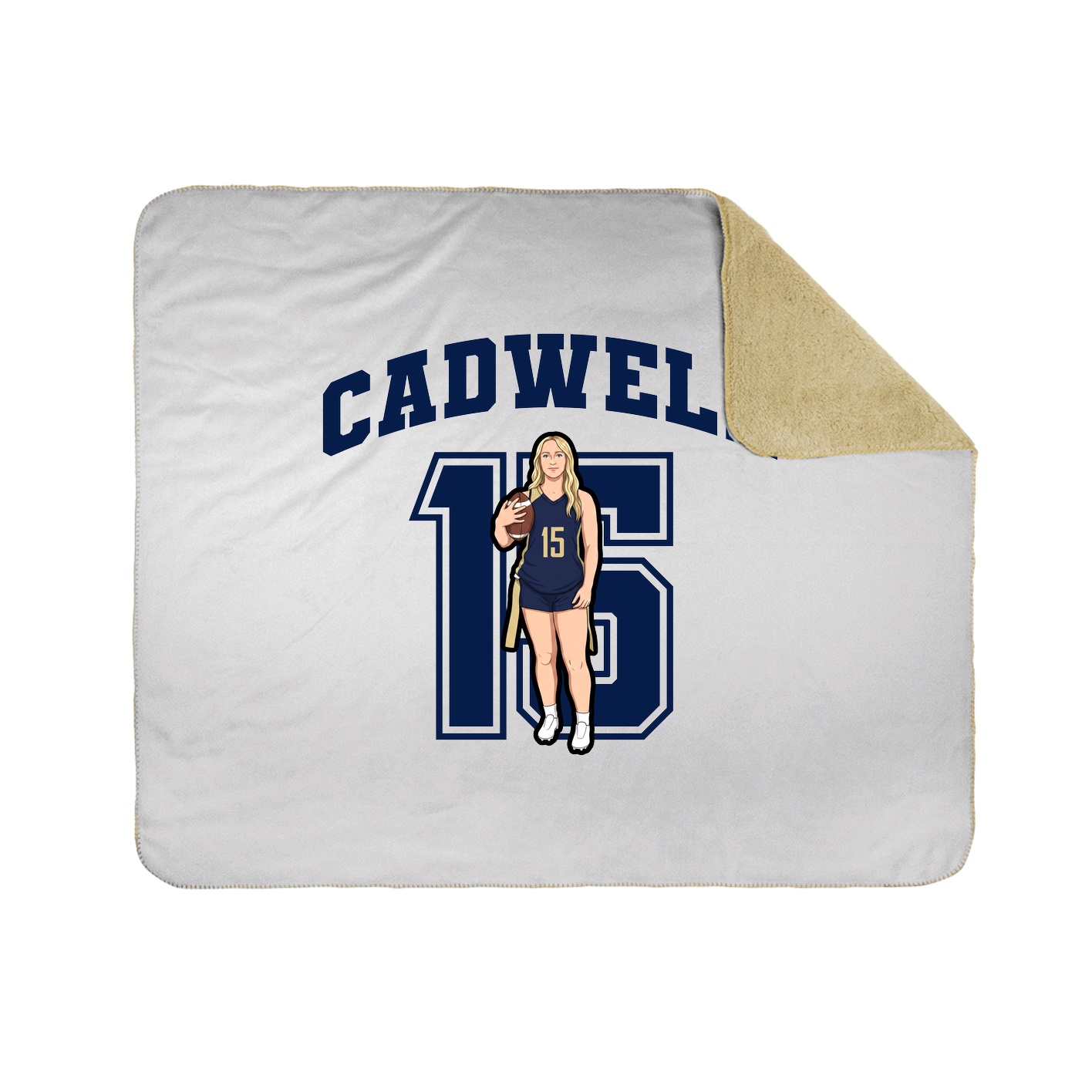 Throw Blanket — Number in White