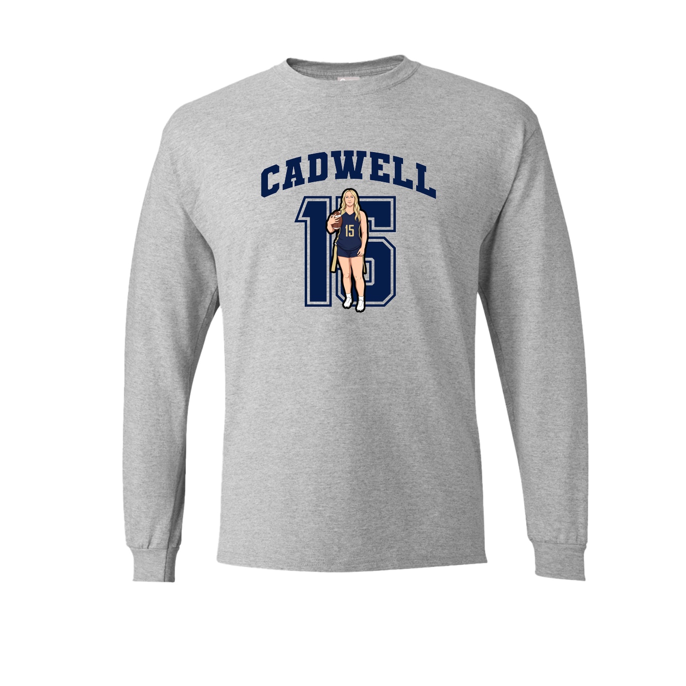 Long Sleeve Tee — Number in Grey