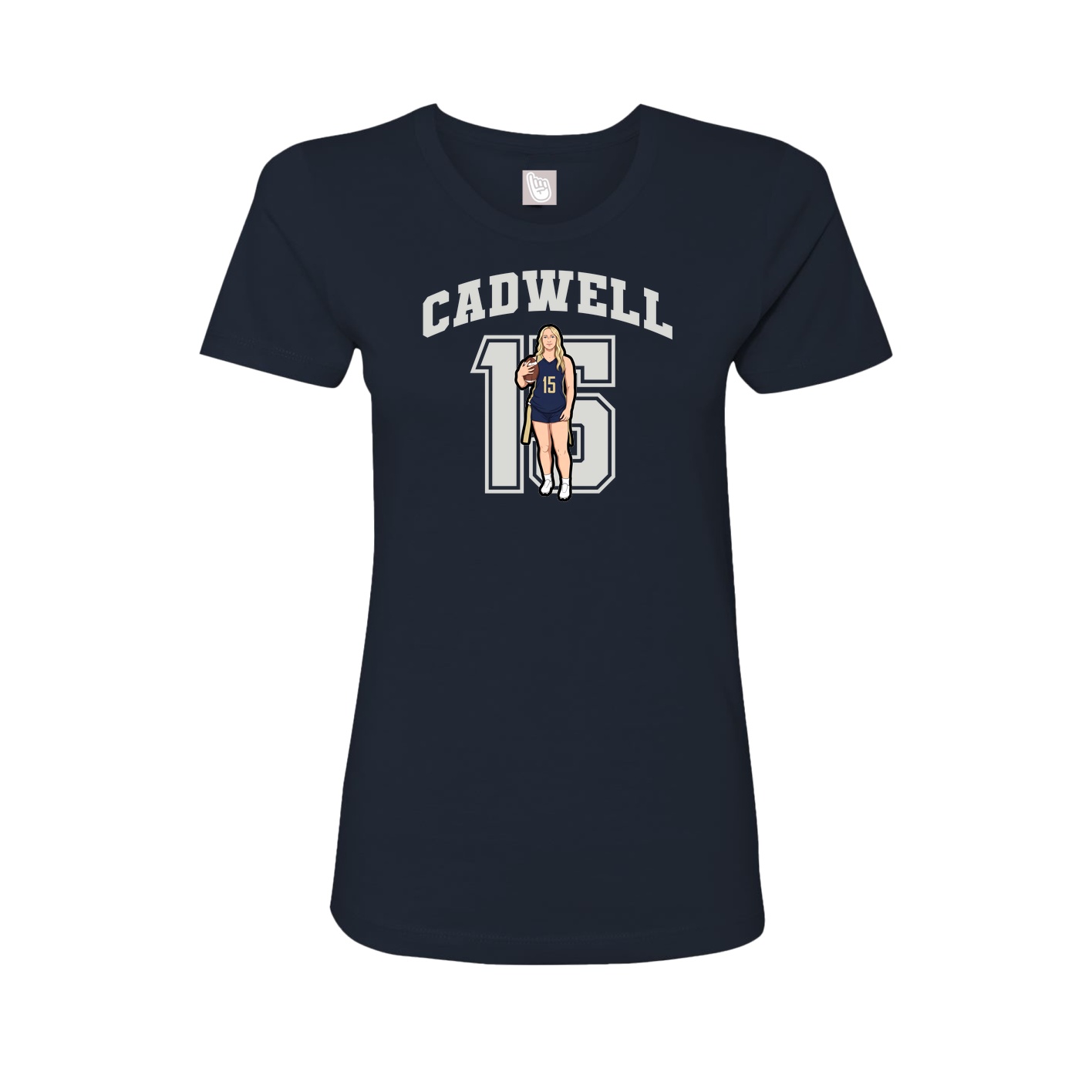 Fitted Women's Tee — Number in Navy