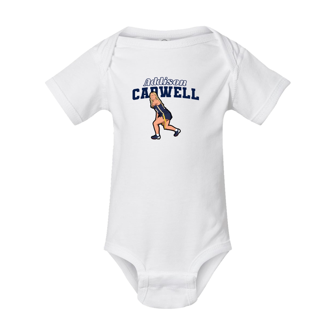 Baby Onesie — Name Arch in White