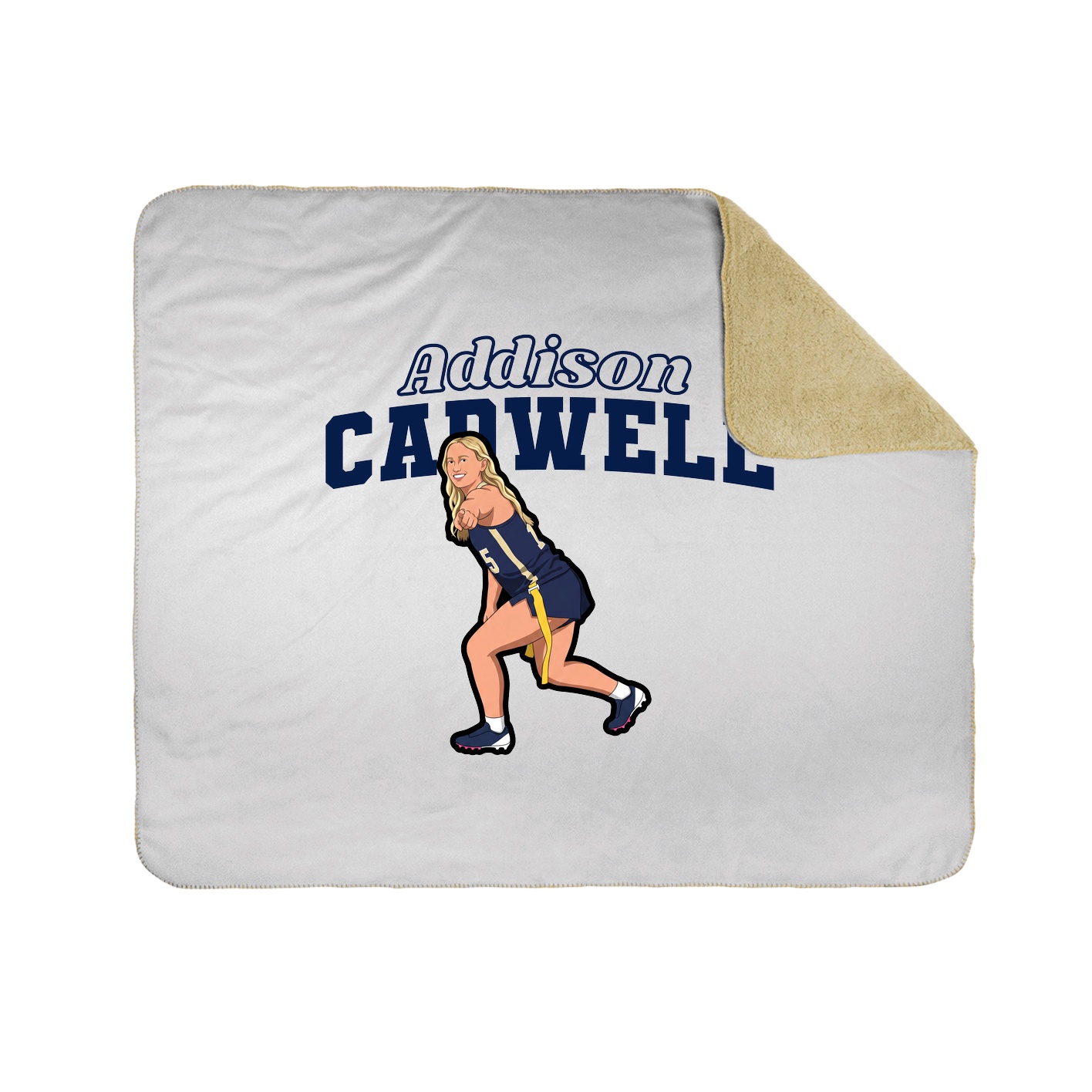 Throw Blanket — Name Arch in White
