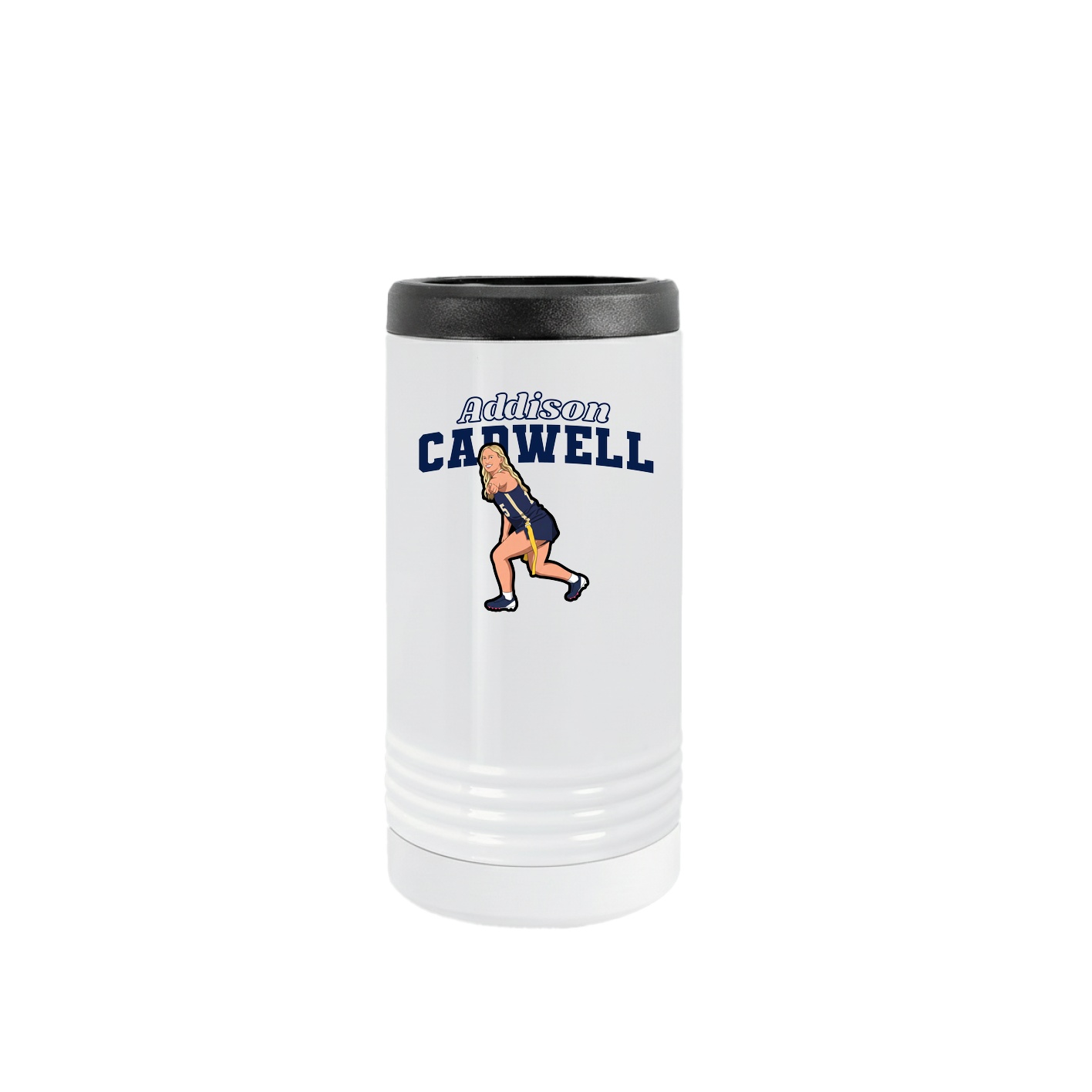 Slim Beverage Holder — Name Arch in White