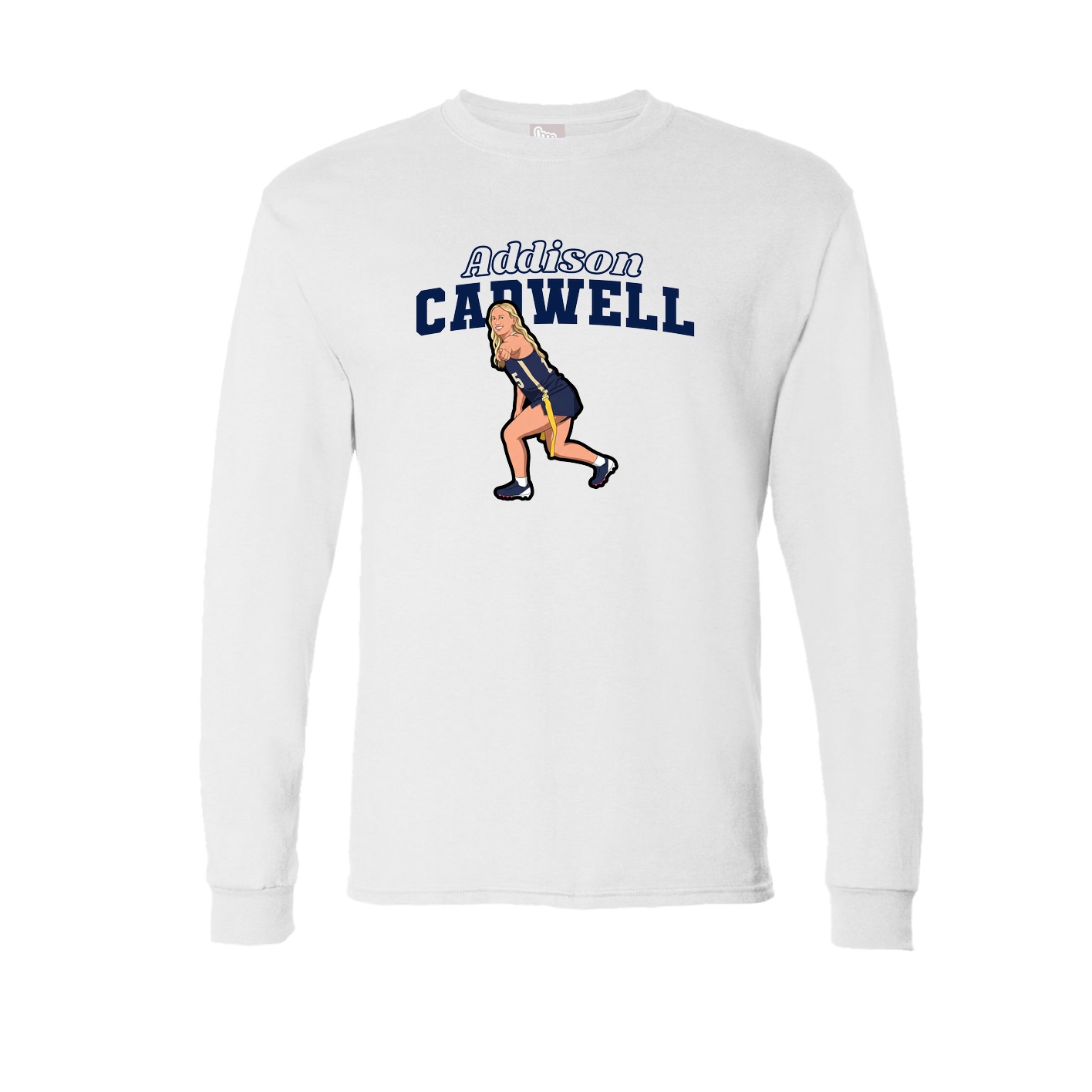 Long Sleeve Tee — Name Arch in White