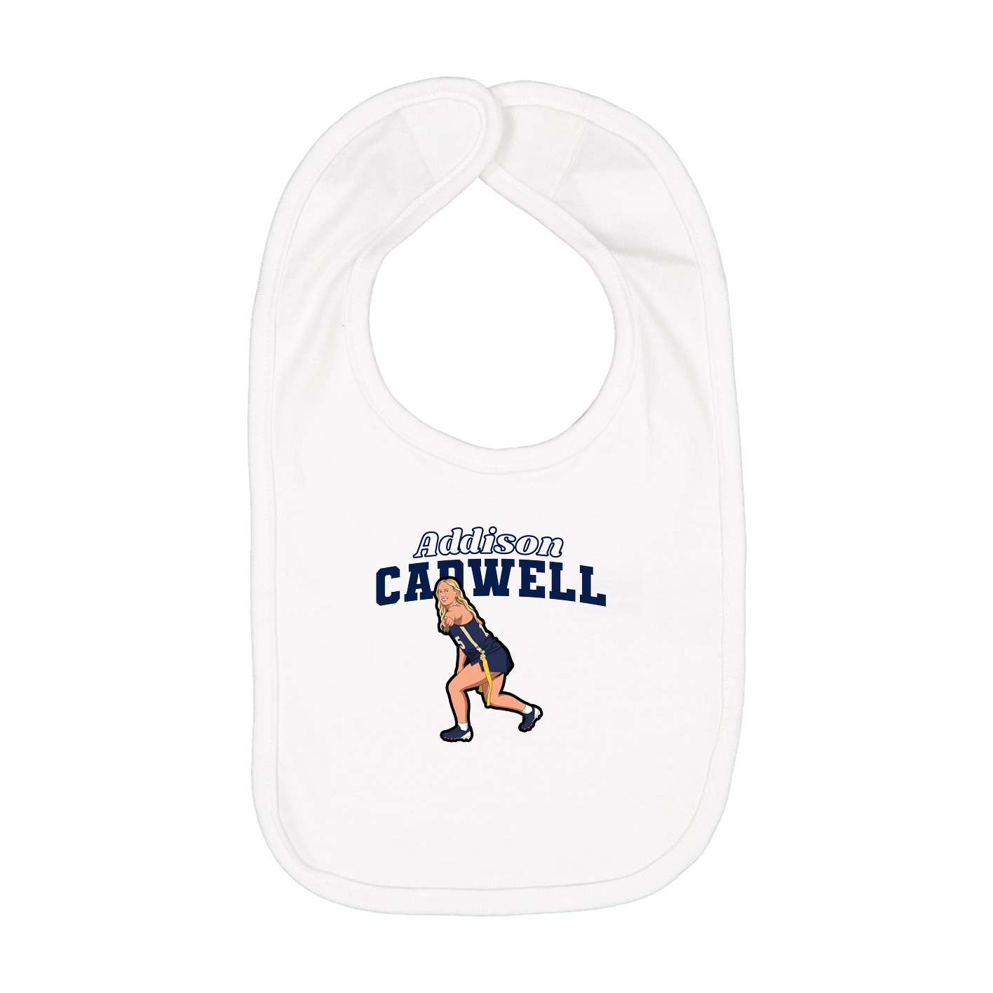 Infant Bib — Name Arch in White