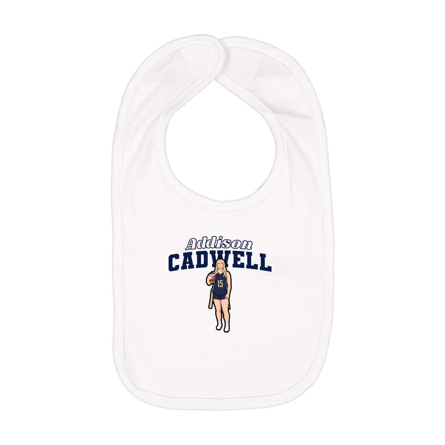 Infant Bib — Name Arch in White
