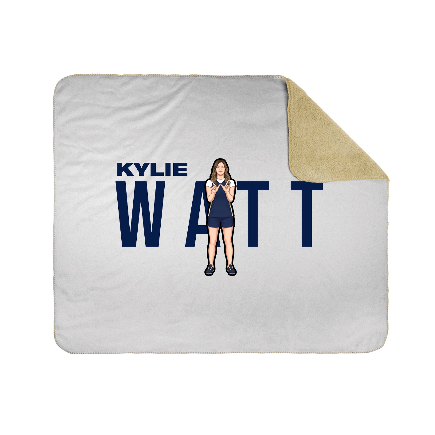 Throw Blanket — Player Name in White
