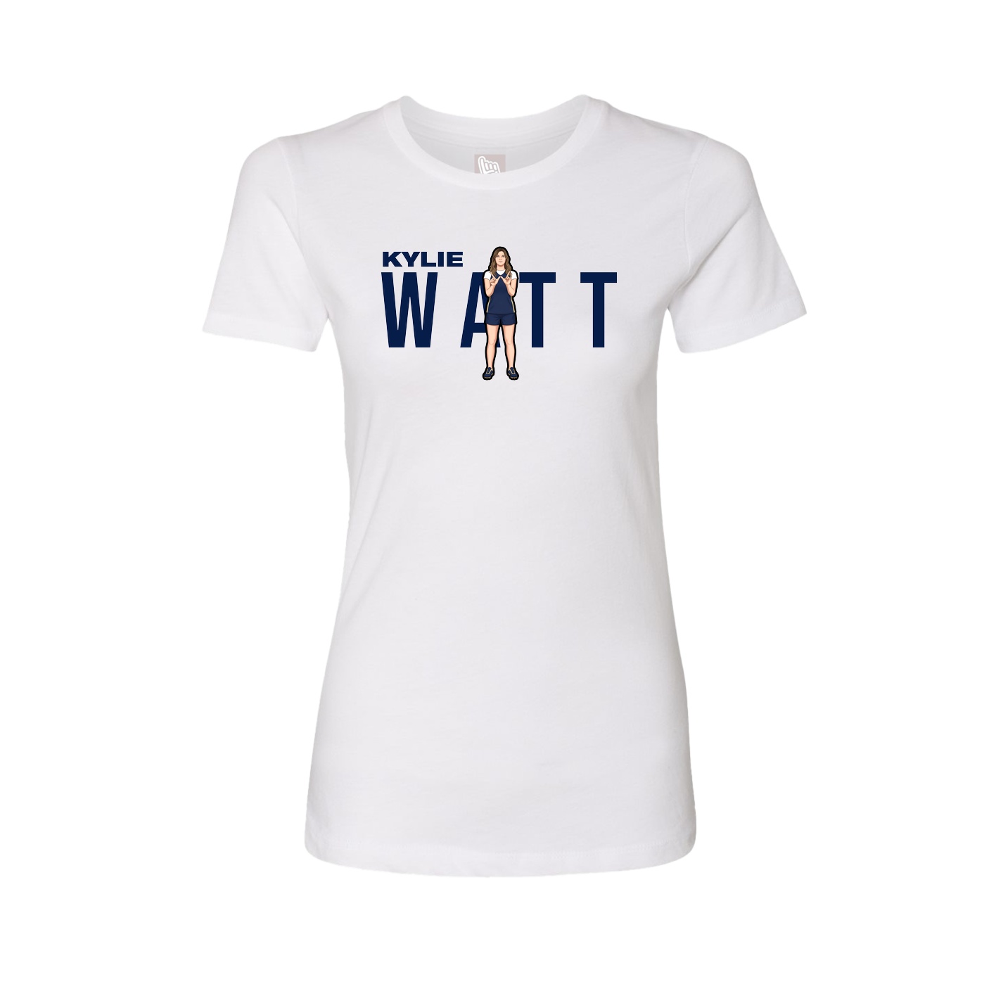 Fitted Women's Tee — Player Name in White