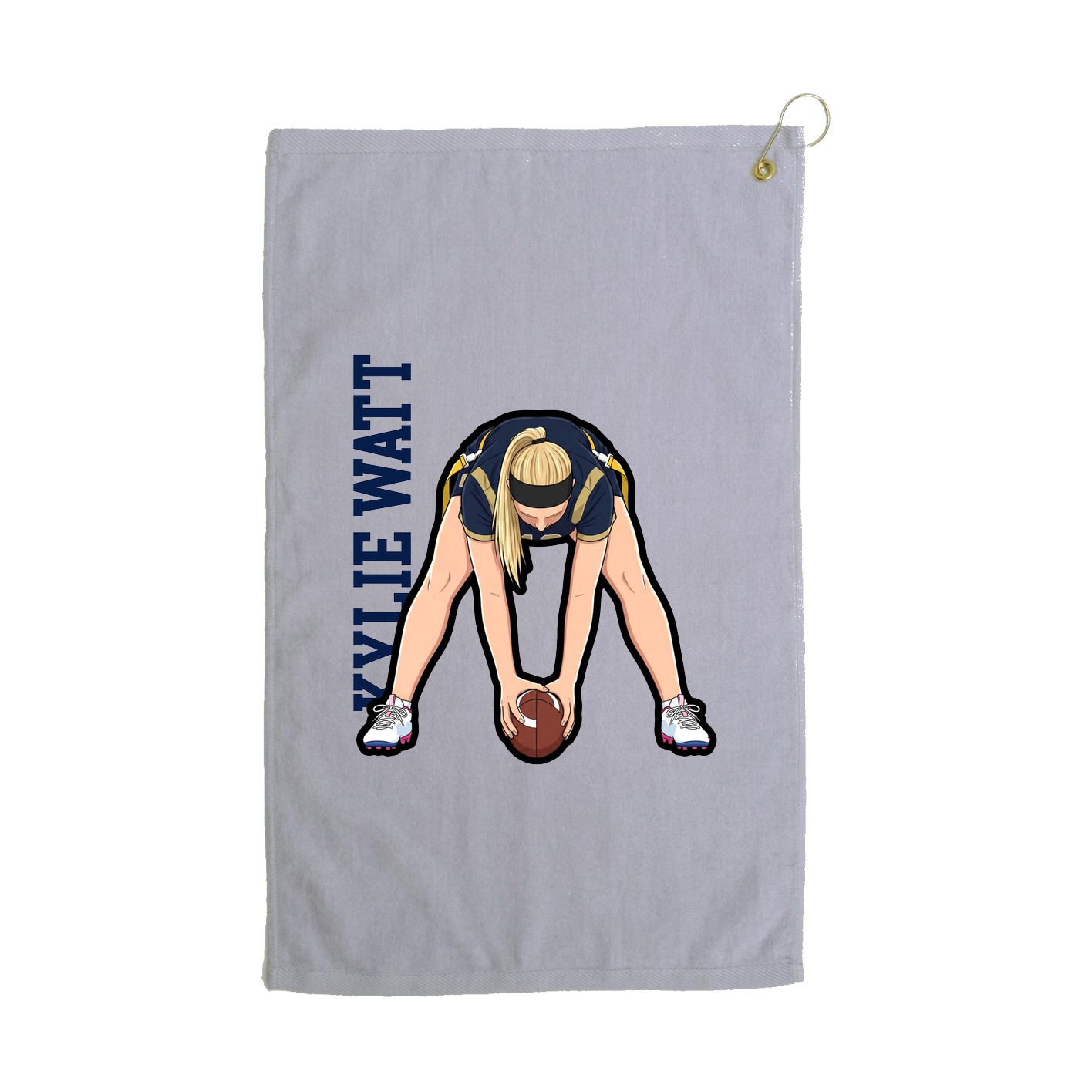 Golf Towel — Name Vertical in Grey