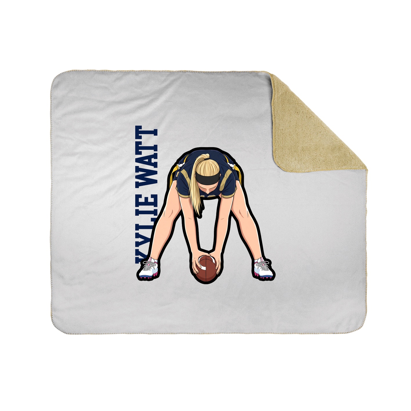 Throw Blanket — Name Vertical in White