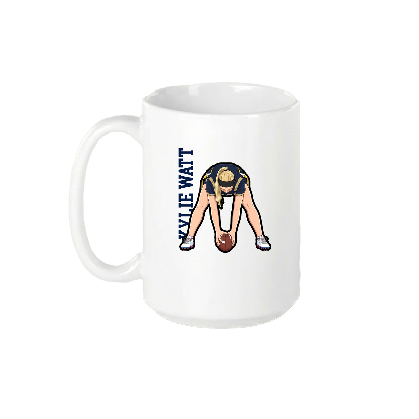 15oz Coffee Mug — Name Vertical in White