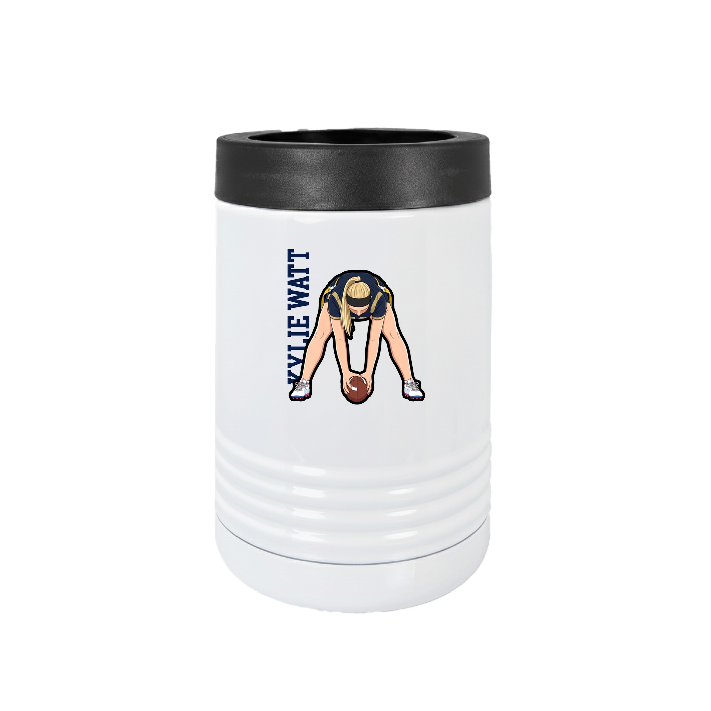 Beverage Holder — Name Vertical in White