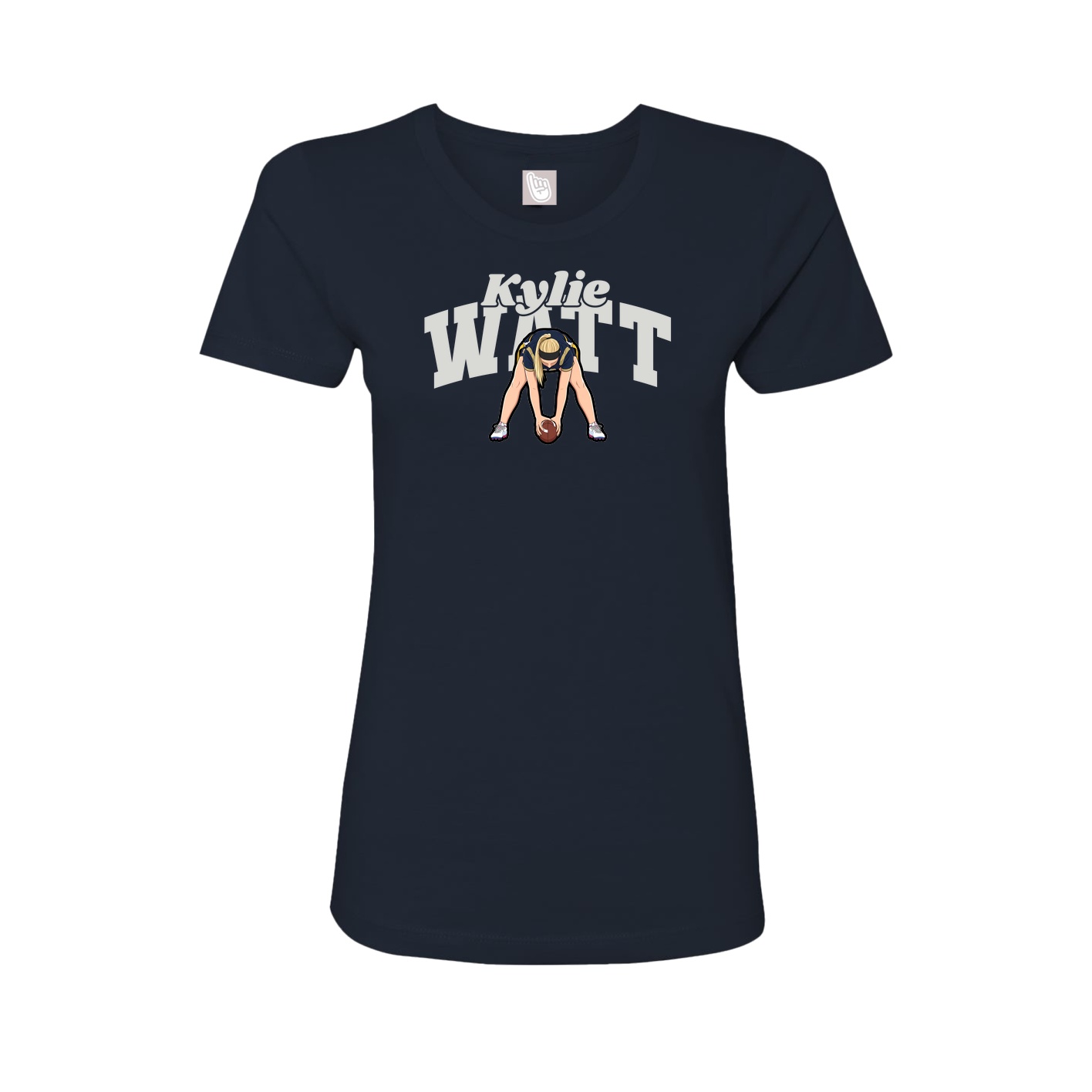 Fitted Women's Tee — Signature Arch in Navy