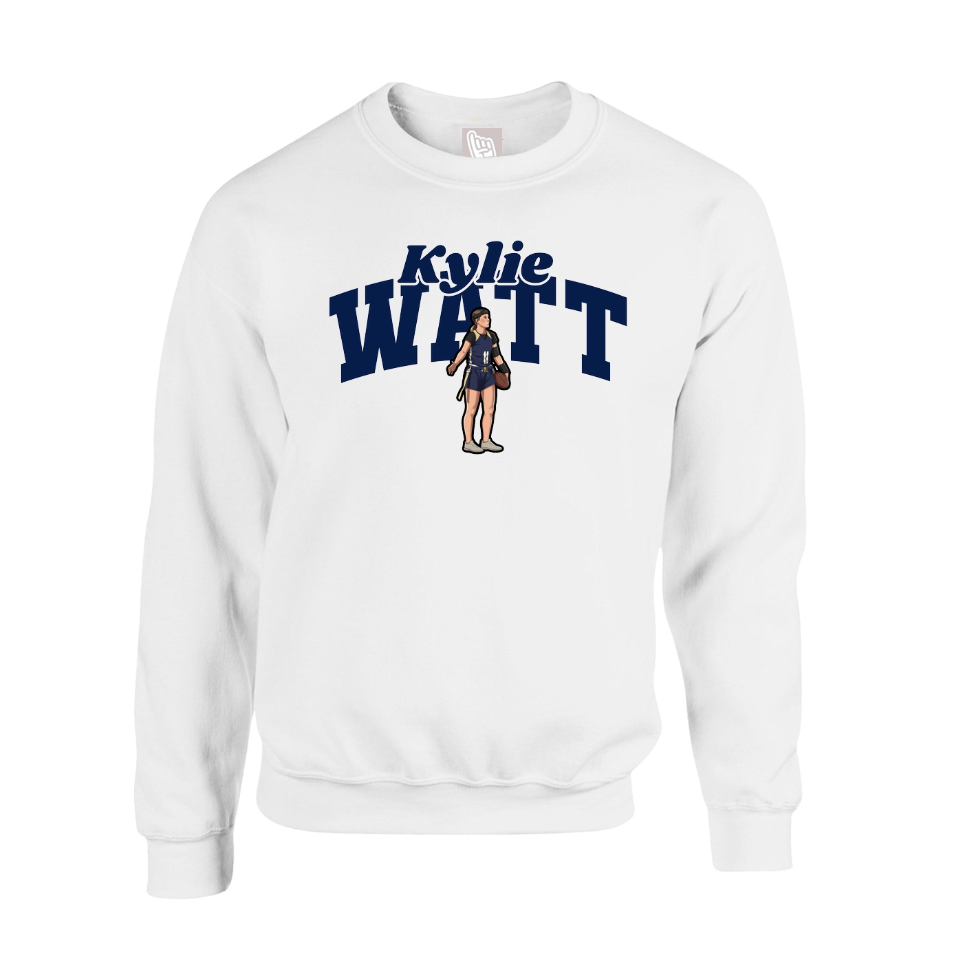Fleece Crew — Signature Arch in White