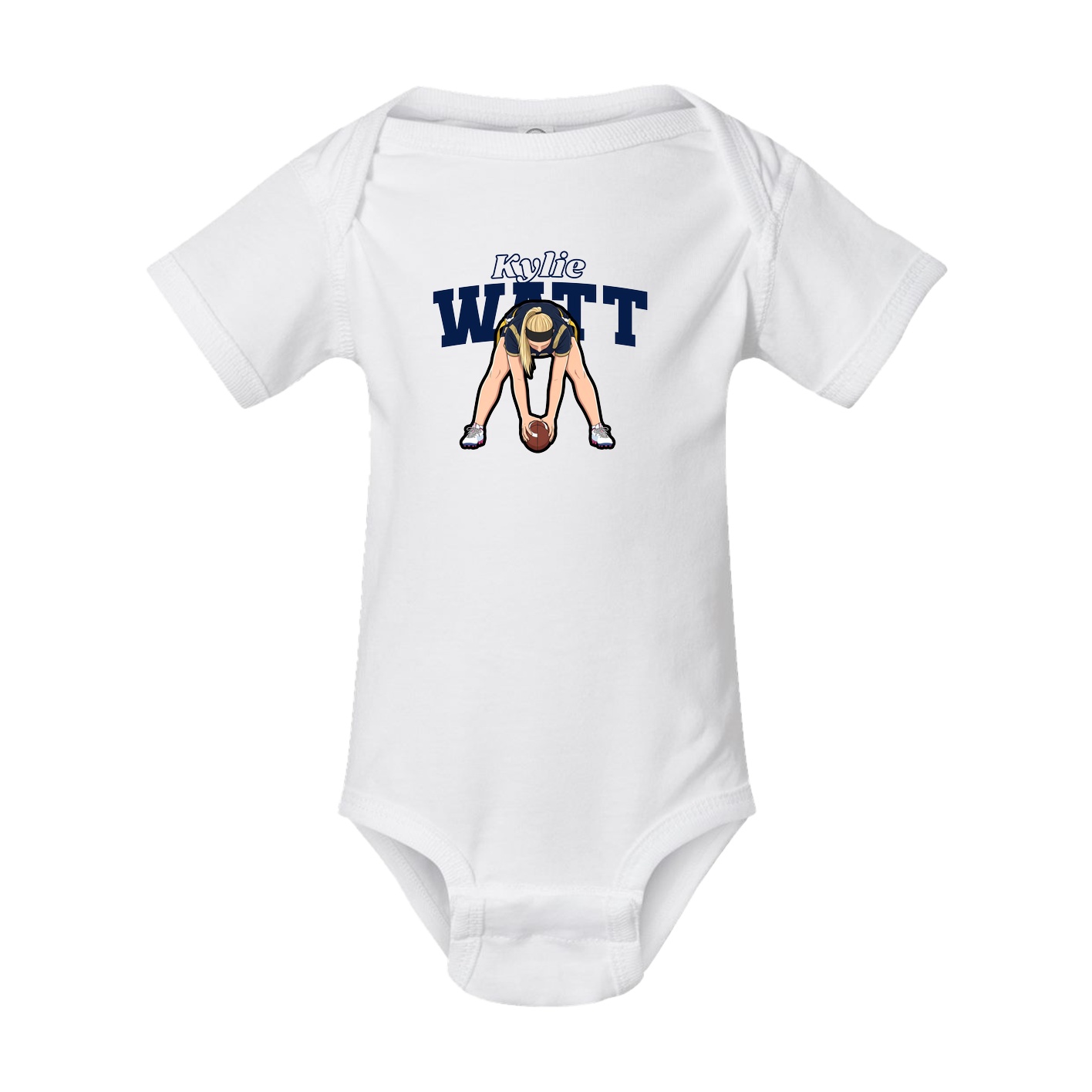 Baby Onesie — Name Arch in White