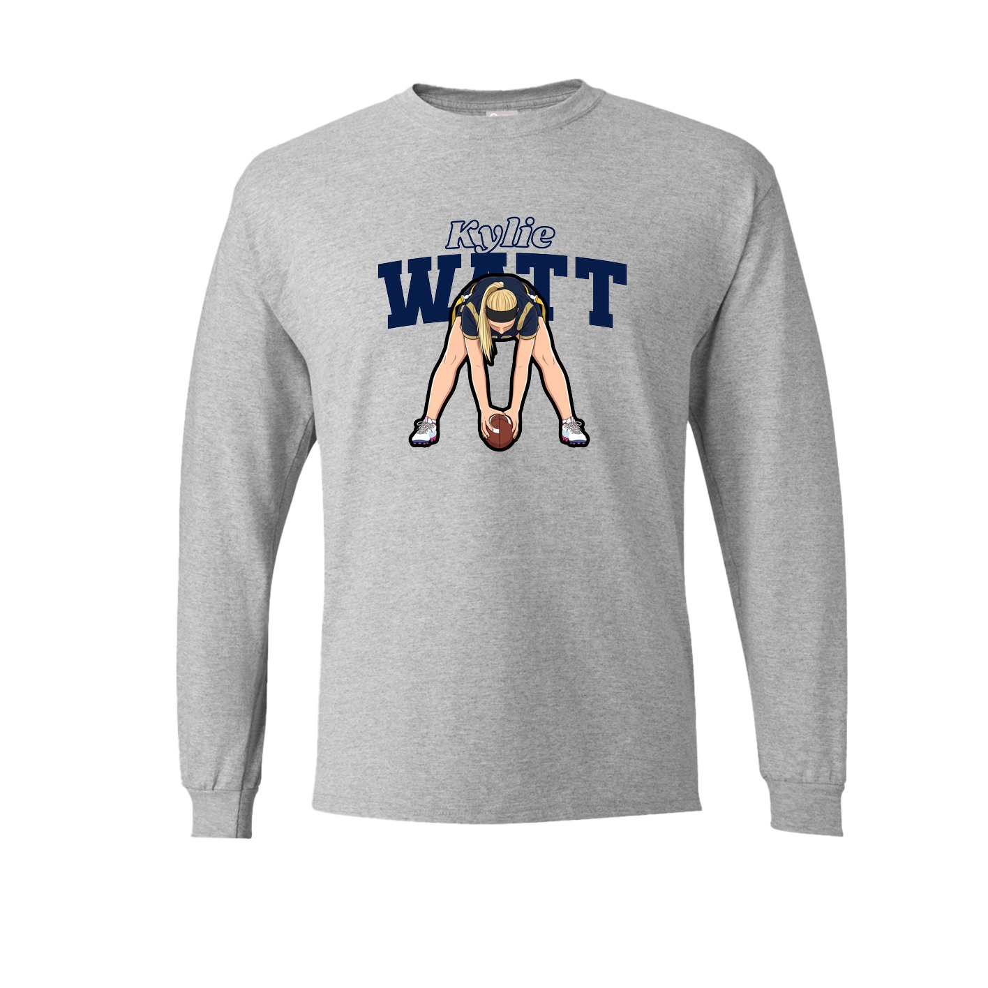 Long Sleeve Tee — Name Arch in Grey