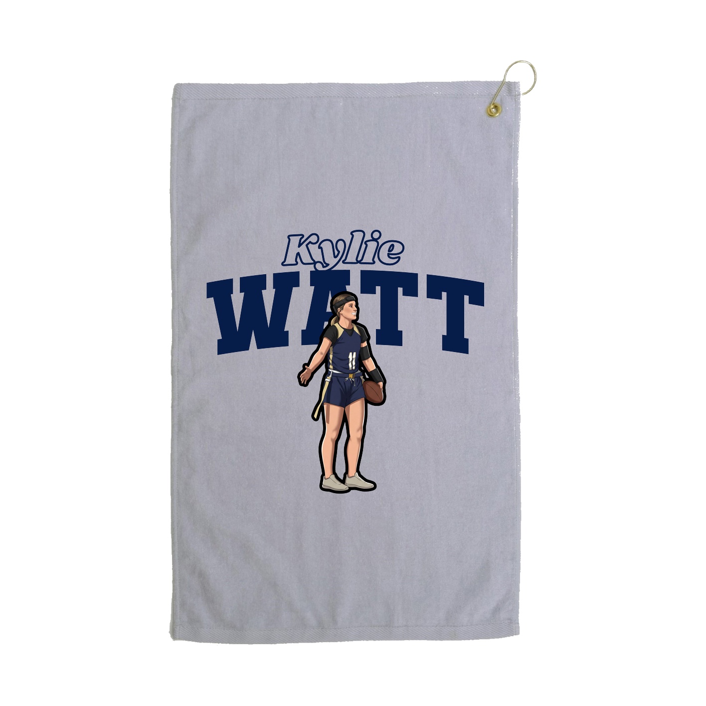 Golf Towel — Name Arch in Grey