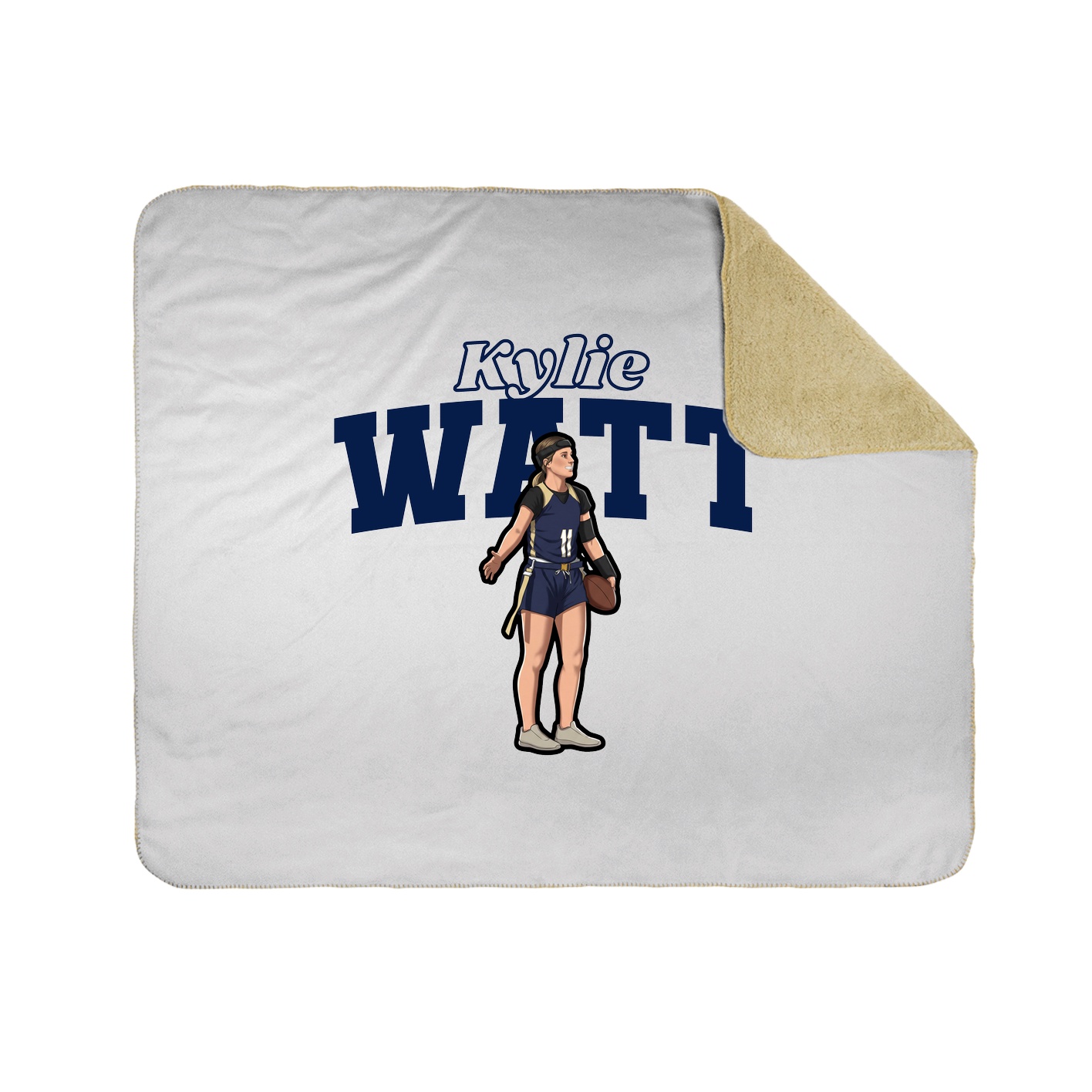 Throw Blanket — Name Arch in White
