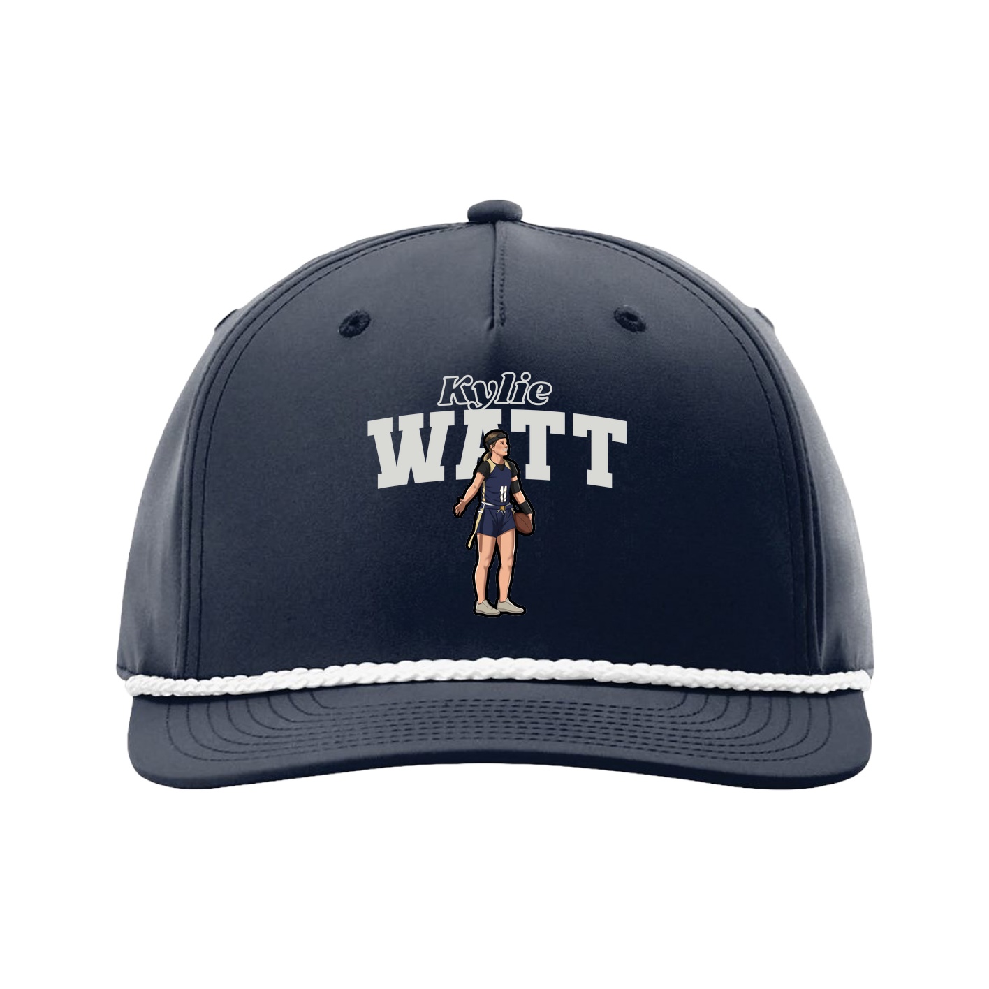 Five-Panel Classic Rope Cap — Name Arch in Navy