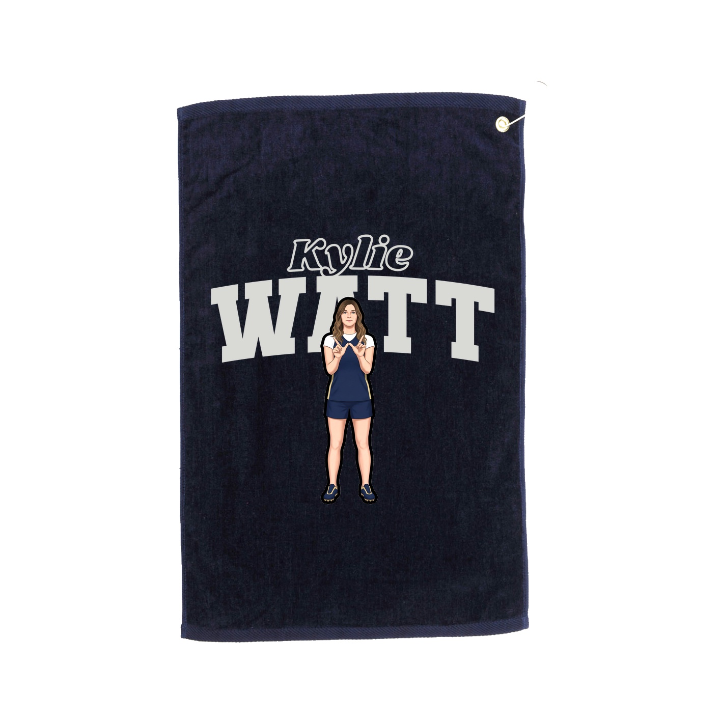 Golf Towel — Name Arch in Navy