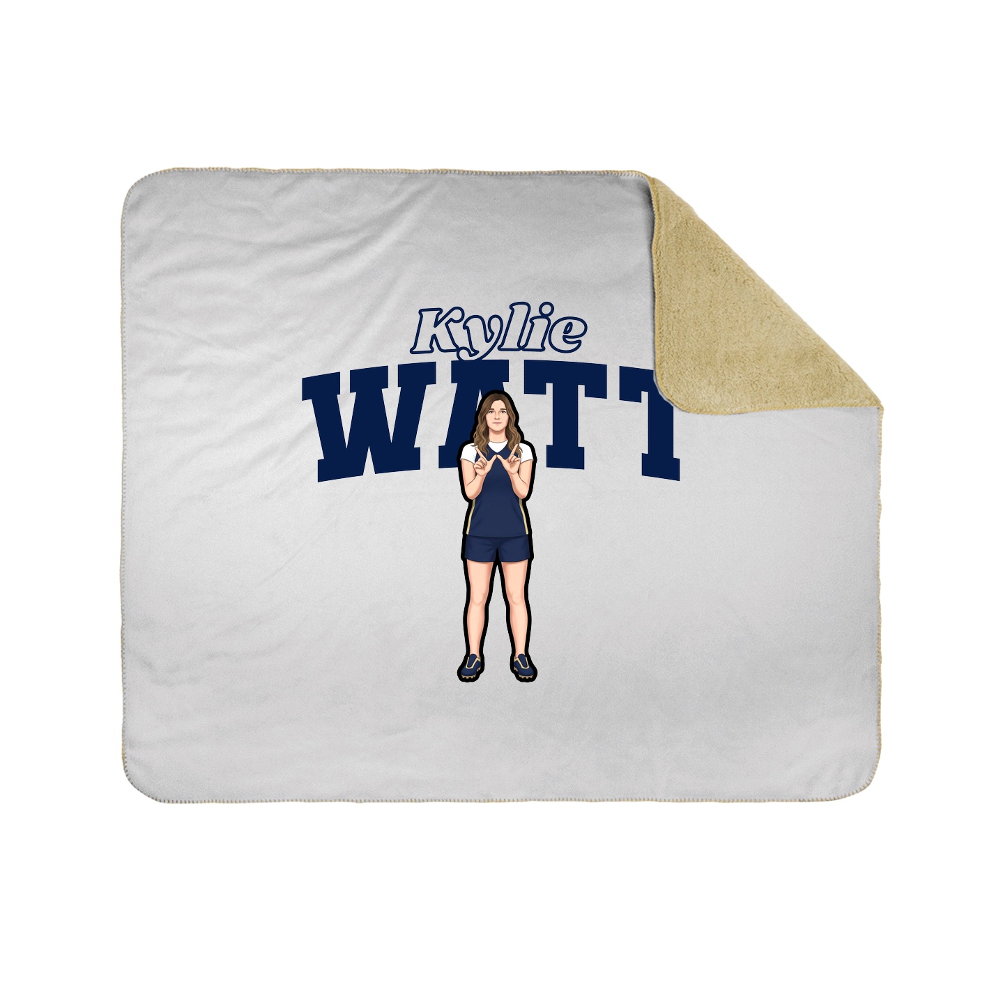 Throw Blanket — Name Arch in White