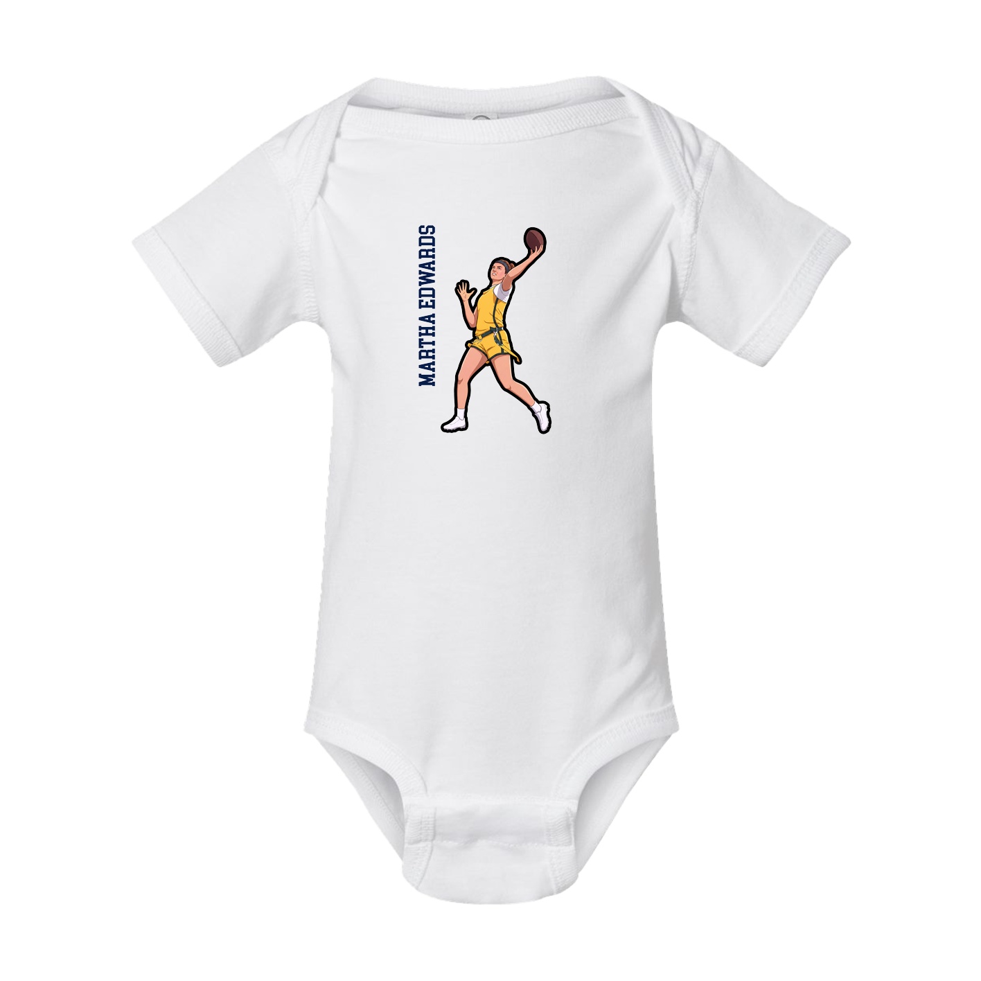 Baby Onesie — Name Vertical in White
