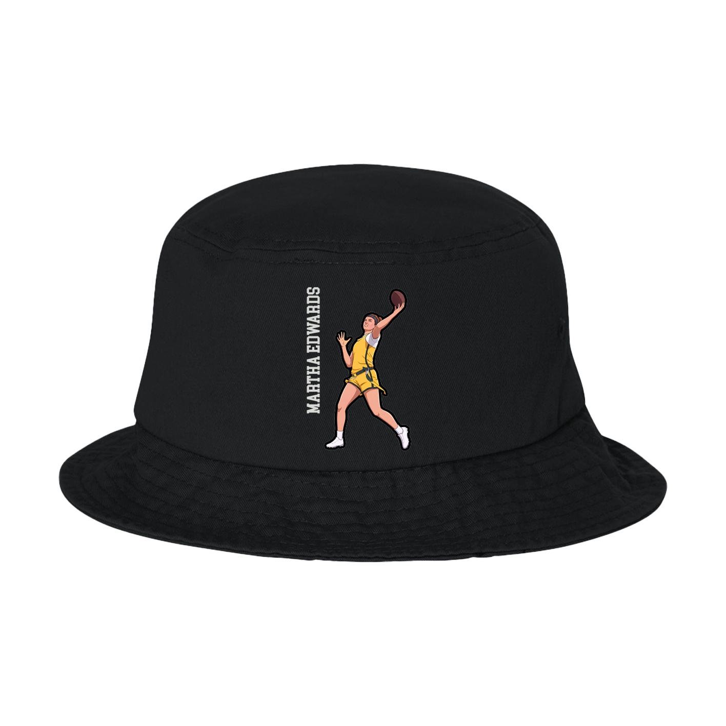 Bucket Cap — Name Vertical in Black