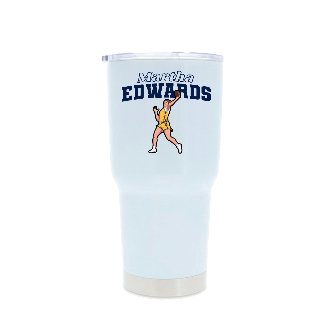 30oz Stainless Steel Tumbler — Name Arch in White