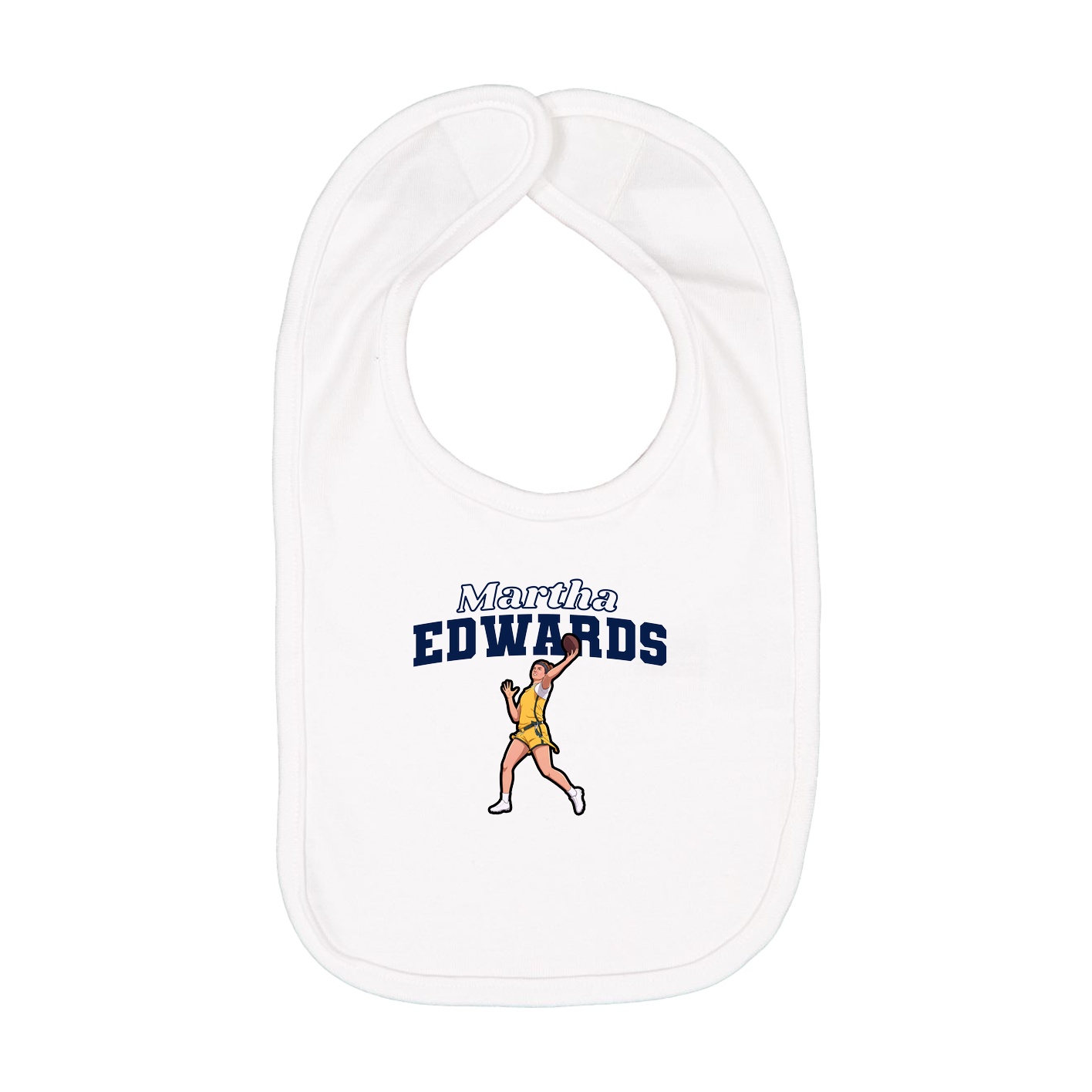 Infant Bib — Name Arch in White