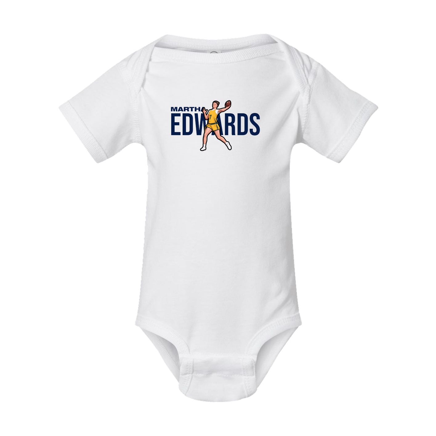 Baby Onesie — Player Name in White