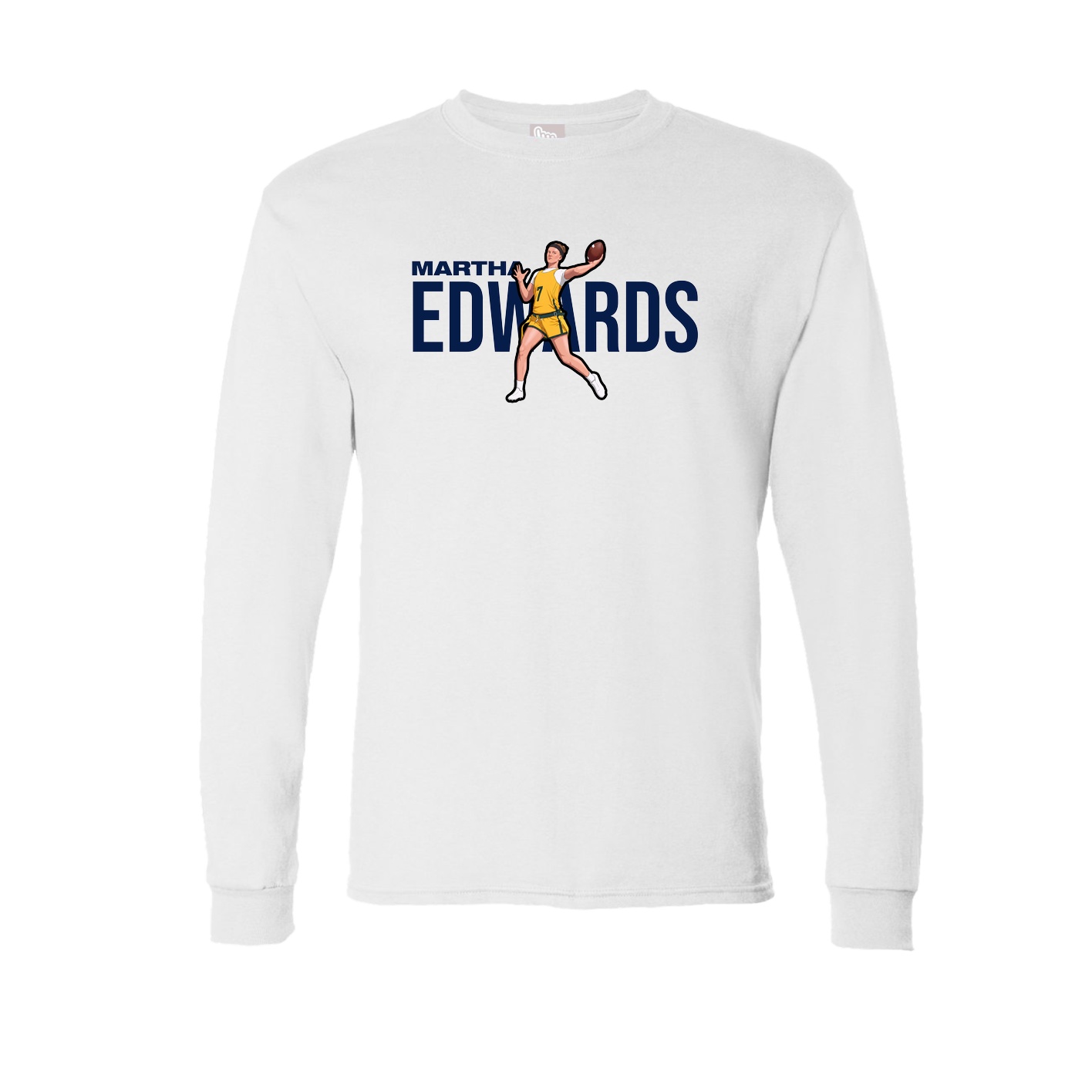 Long Sleeve Tee — Player Name in White