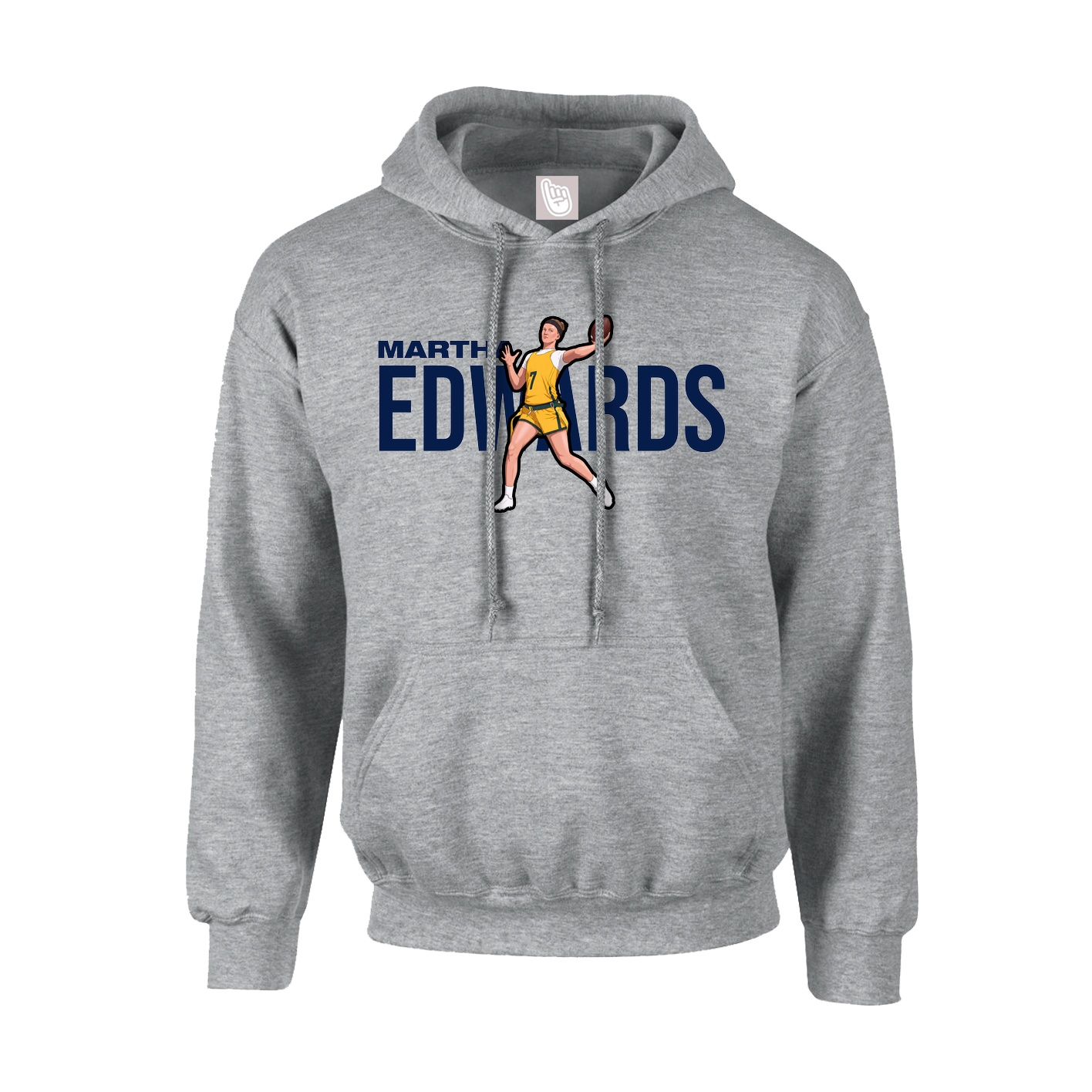 Hoodie — Player Name in Grey