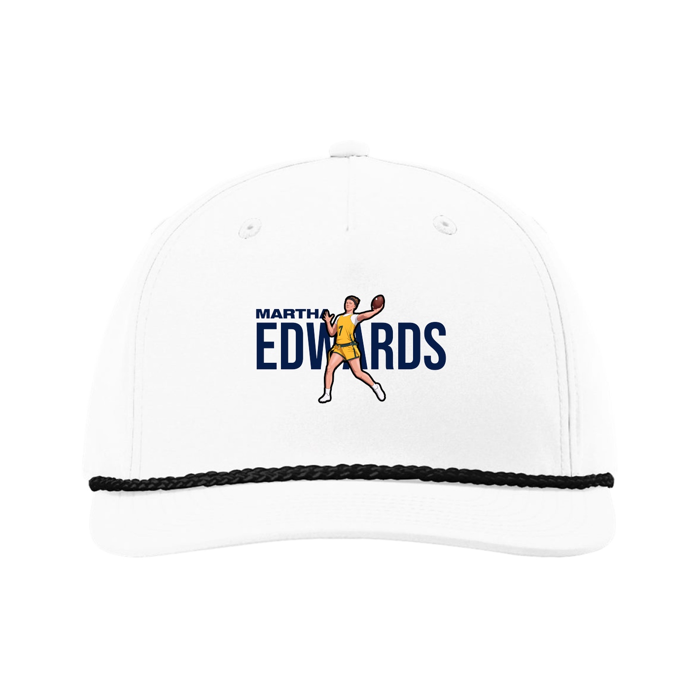 Five-Panel Classic Rope Cap — Player Name in White