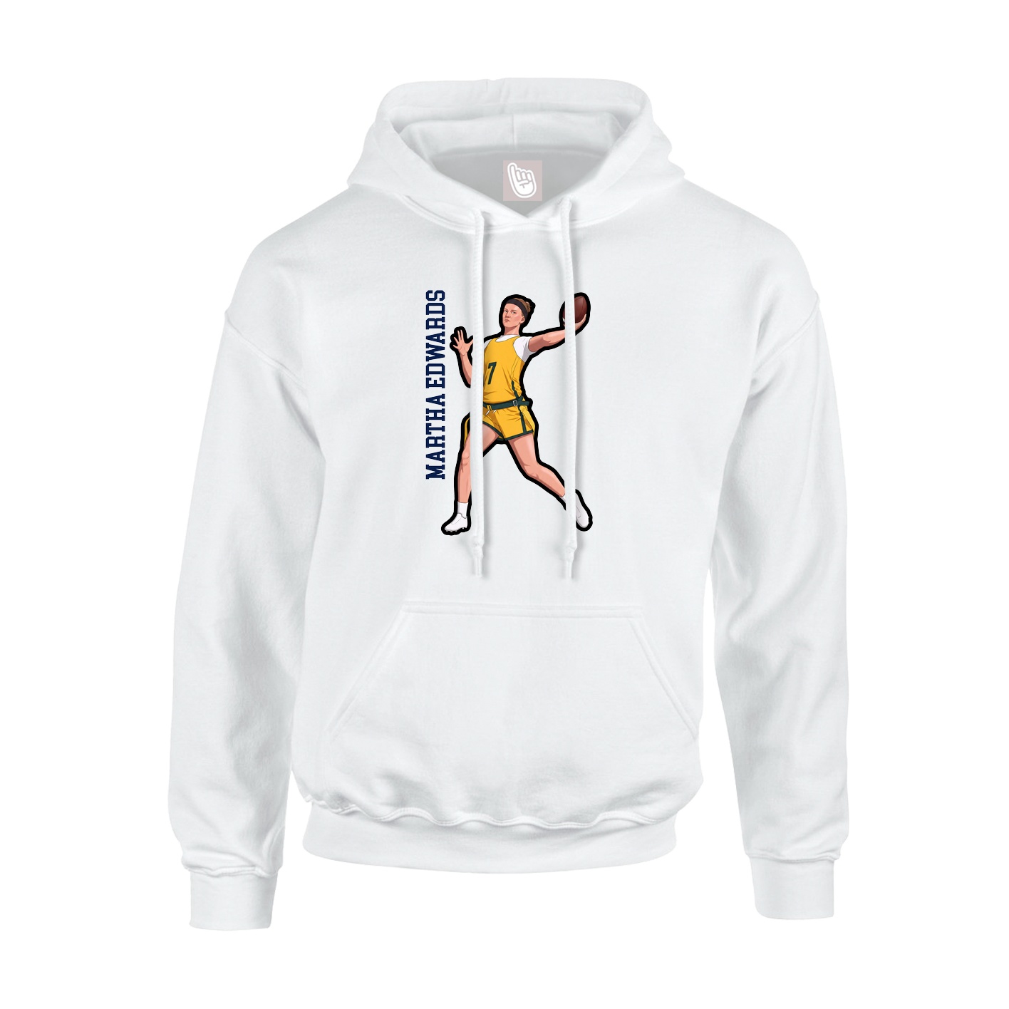 Youth Hoodie — Name Vertical in White