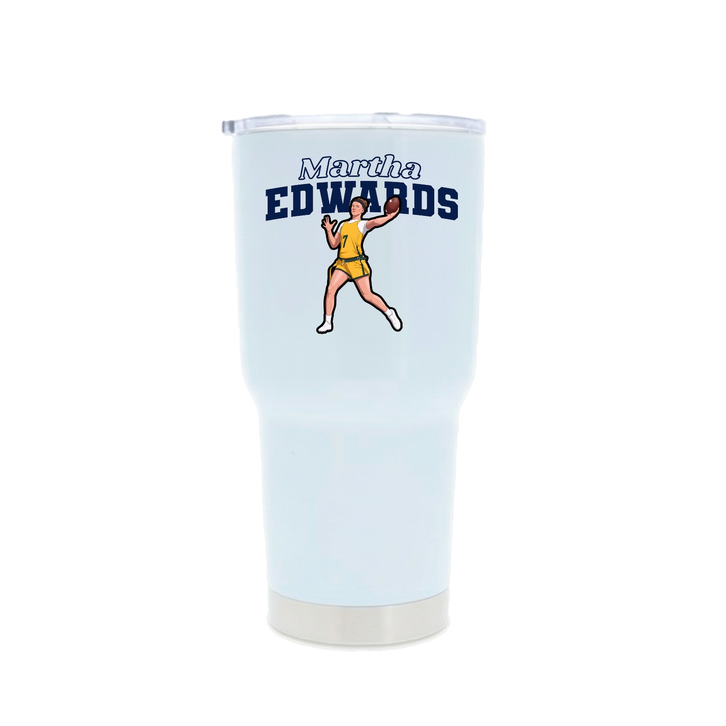 30oz Stainless Steel Tumbler — Name Arch in White