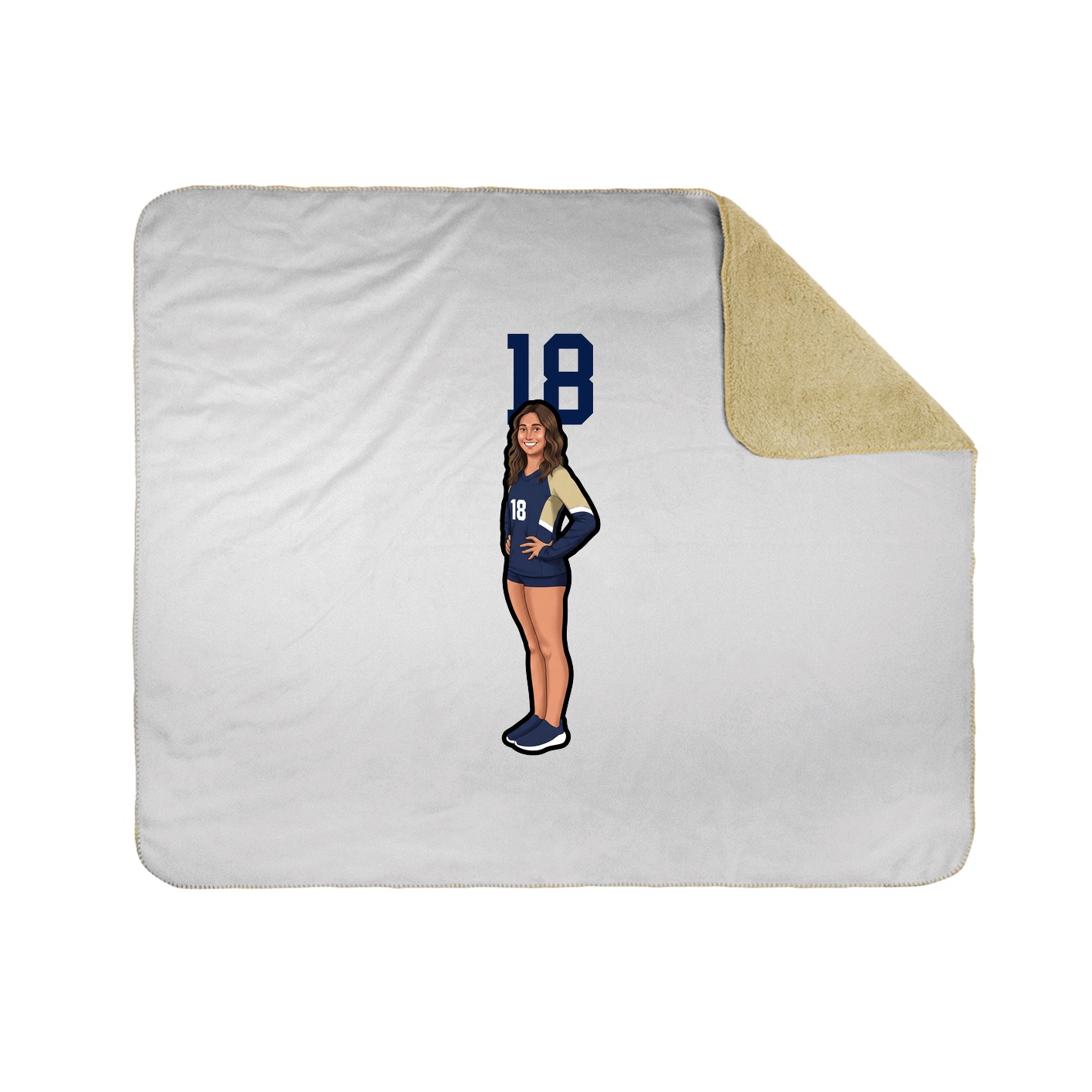 Throw Blanket — Number Top in White
