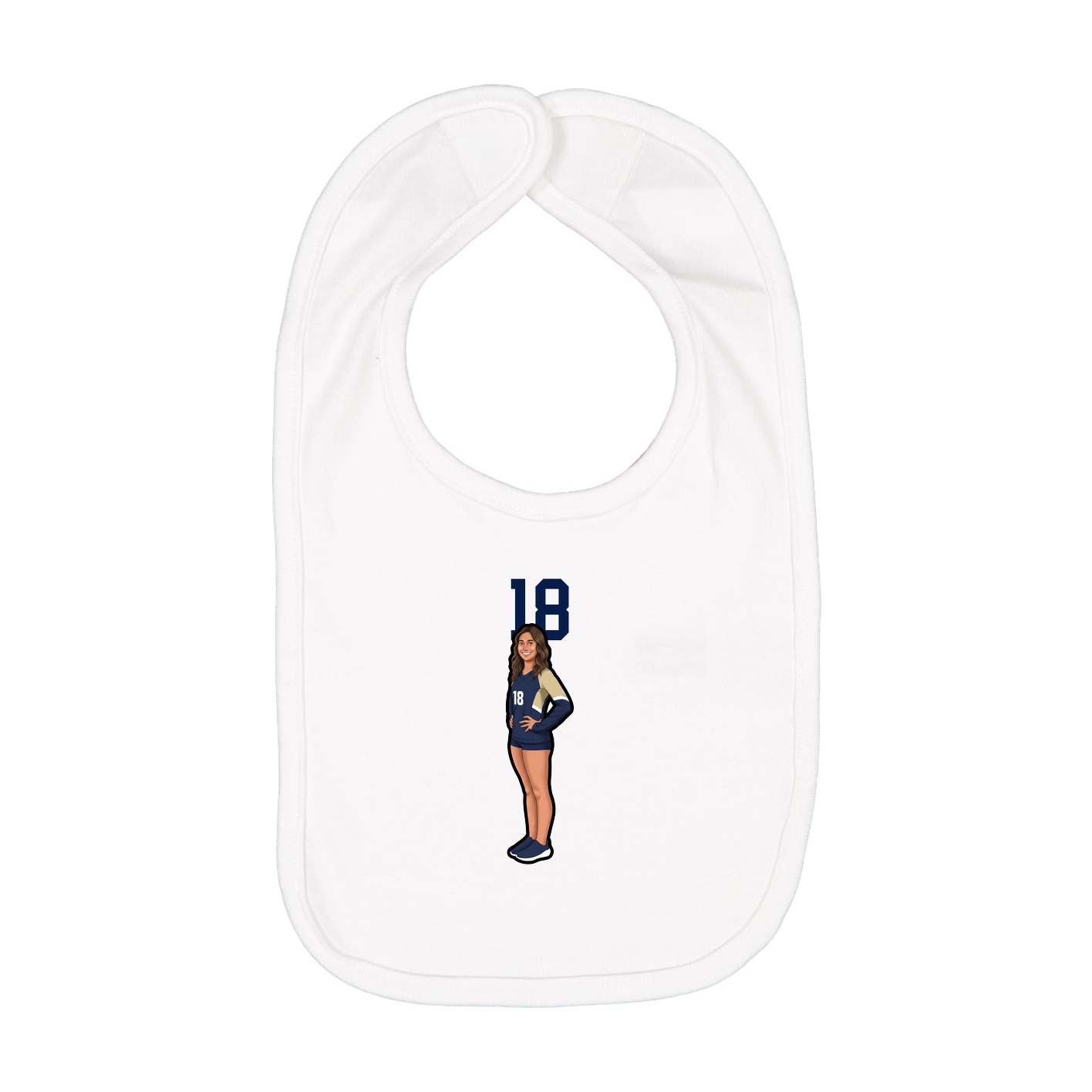 Infant Bib — Number Top in White