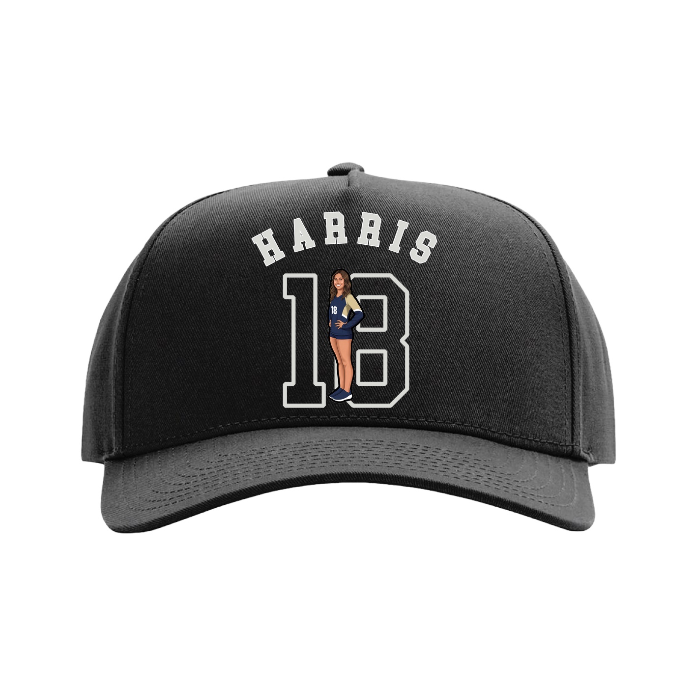 Full Fabric Five-Panel Champ Cap — Shirsey Arch in Black