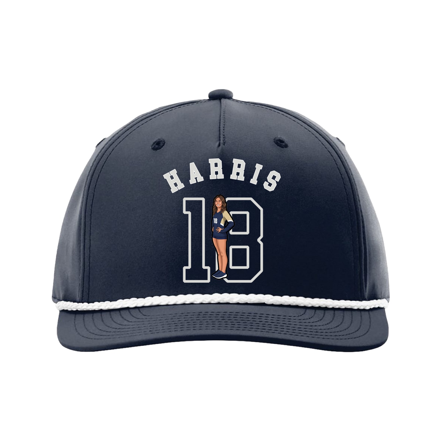 Five-Panel Classic Rope Cap — Shirsey Arch in Navy