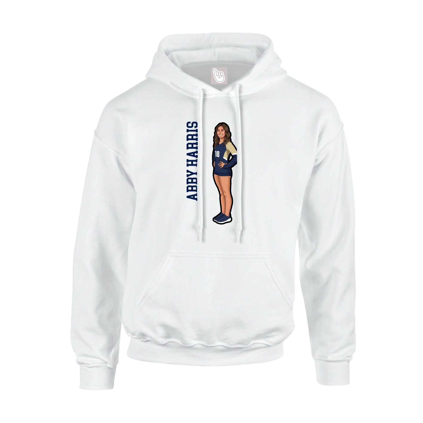 Hoodie — Name Vertical in White